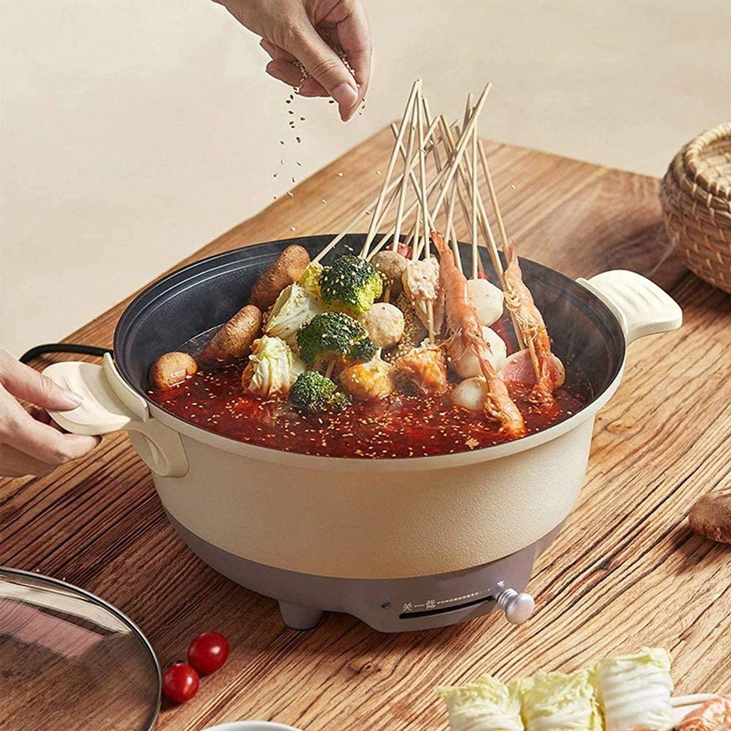 Electric Hot Pot Alloy Plug-in Electric All-in-one Cooking Pot Household Cooking Pot With Adjustable Temperature Electric Cooking Pot
