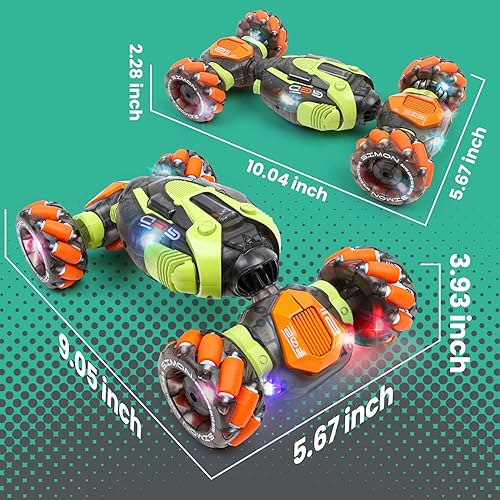Miniatura 9 de Coche de acrobacias RC con detección de gestos  Juguete de deriva remoto y controlado a mano para niños de 5 a 7 años, 6 a 8, 9, 10, 11 y 12 años, 4