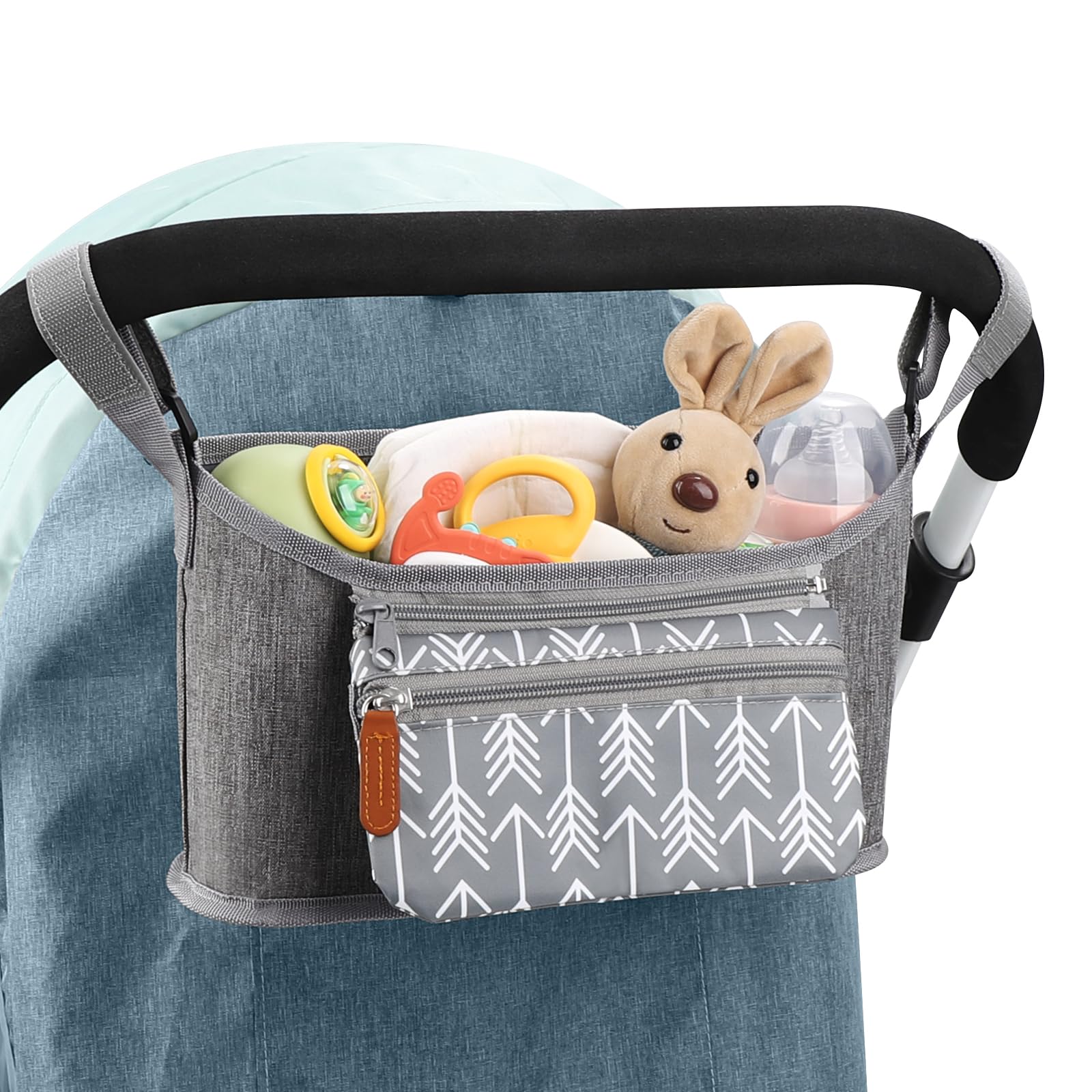 Accmor Universal Stroller Organizer with Detachable Phone Bag, Stroller Bag Caddy Organizer Stroller Accessories for Uppababy, Baby Jogger, Nuna,