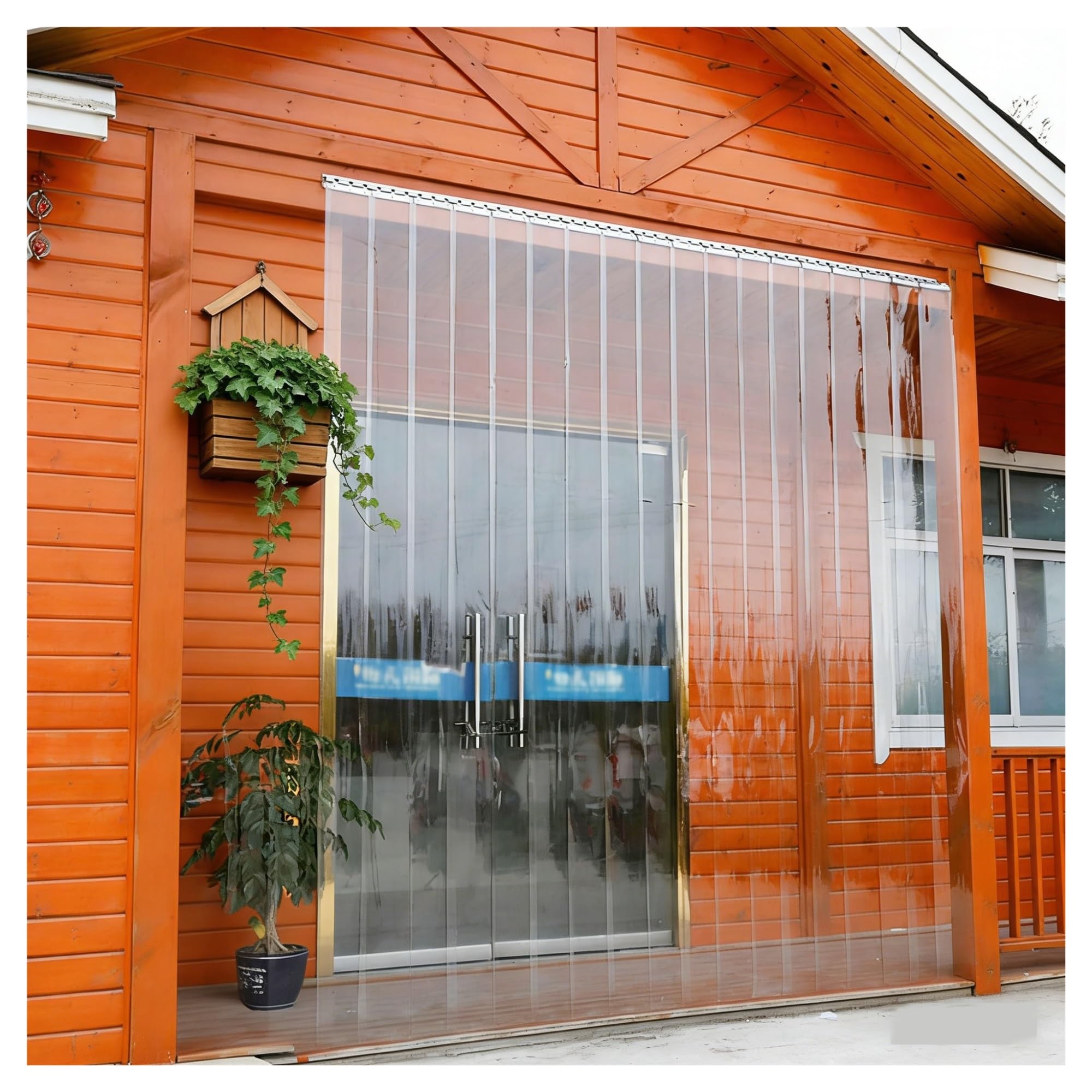 SHAARI Tende A Strisce Per Esterni, Strisce per Porte Di Magazzini, Tessuto Impermeabile In PVC Adatte per Supermercati Camere Animali Domestici(90x200cm/35.43x78.74in)
