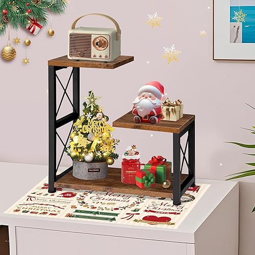 Miniatura 8 de Organizador de estante de escritorio, estantería de escritorio de oficina de 3 niveles, organizador de escritorio de madera, estante de