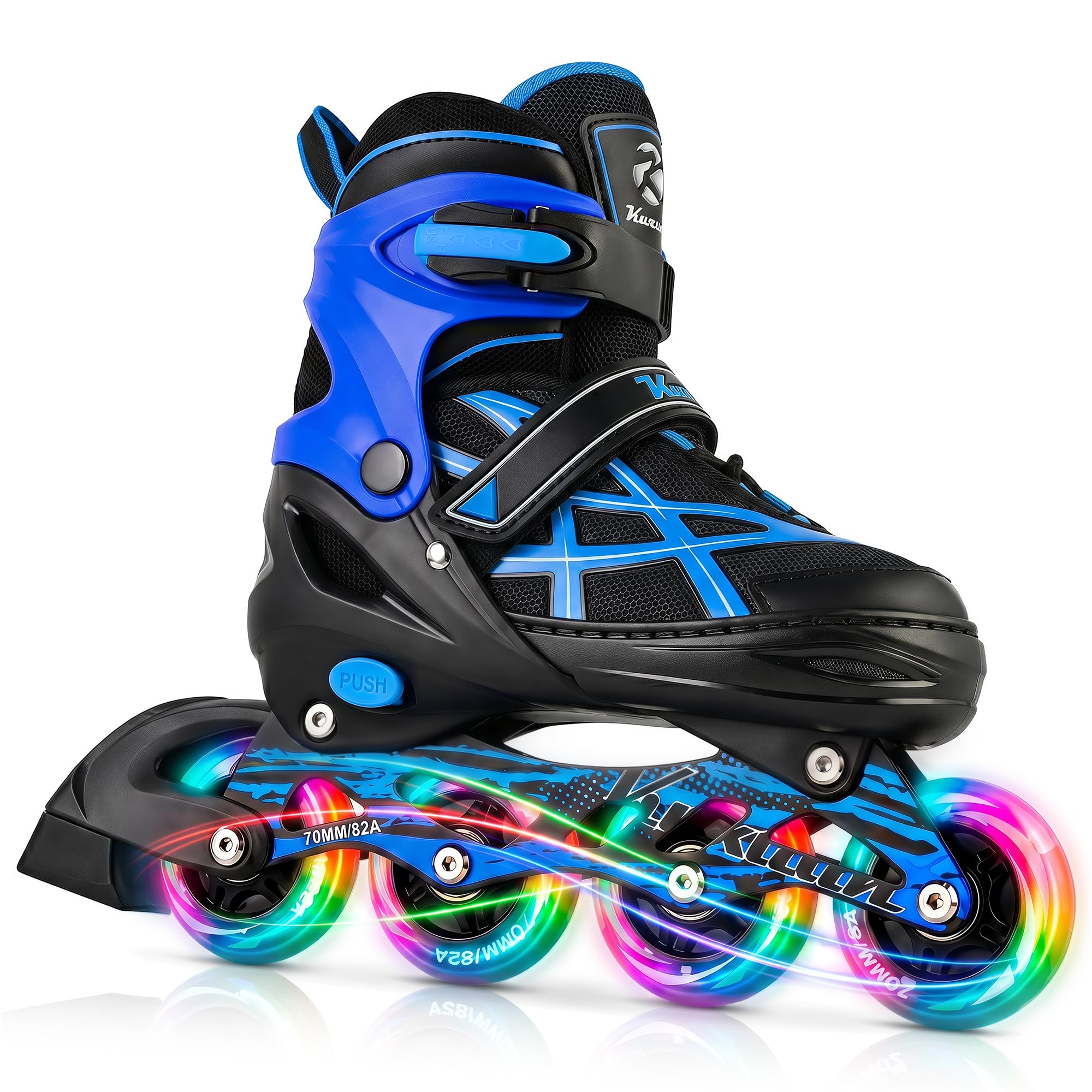 Kuxuan Boys Adjustable Inline Skates with Light up Wheels for Kids Youth