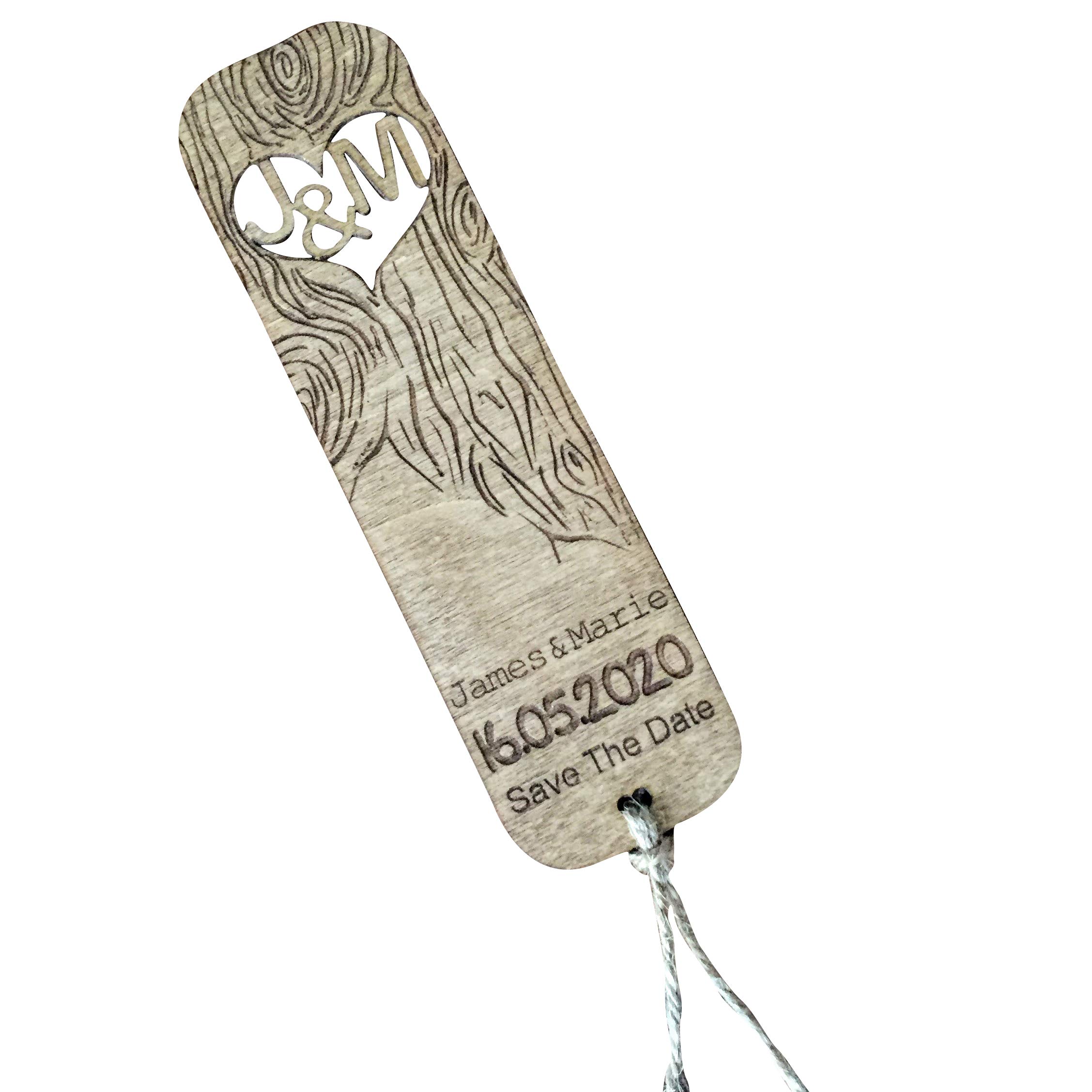 Personalised Save The Date Wooden Tree Bookmark - Wedding Favours
