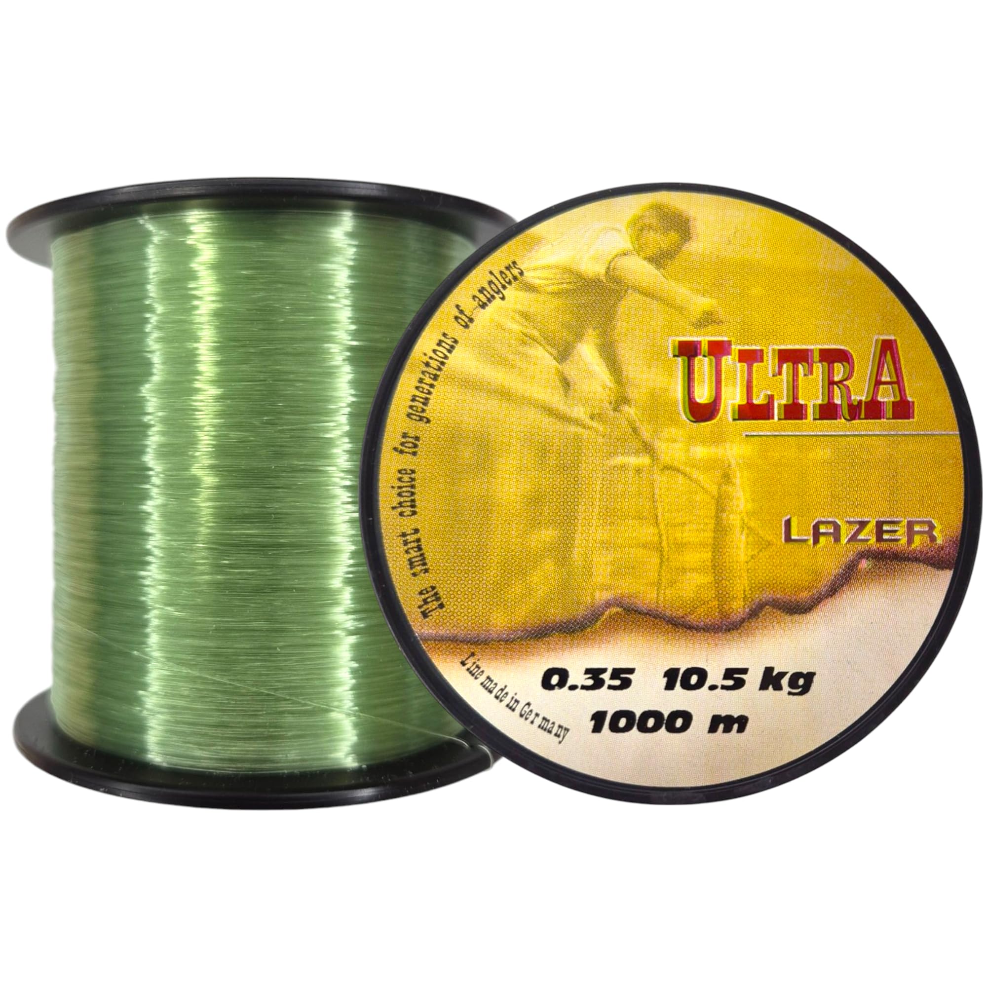 Filo da Pesca Ultra Monofilo Verde 1000m DIA0,35mm Test 10,5kg - Lenza da Pesca Carpa - Filo Nylon - Lenza Carpfishing - Lenze Monofilamento per Aqua Dolce e Salata - Fishing Accessories