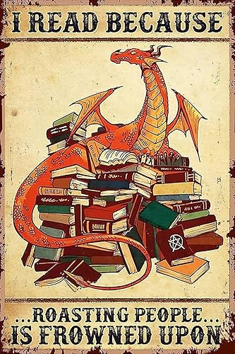 Lienzo decorativo para pared con texto en inglés I Read Because Roasting People Is Mundied Upon, pintura de arte de pared, regalos para aula,