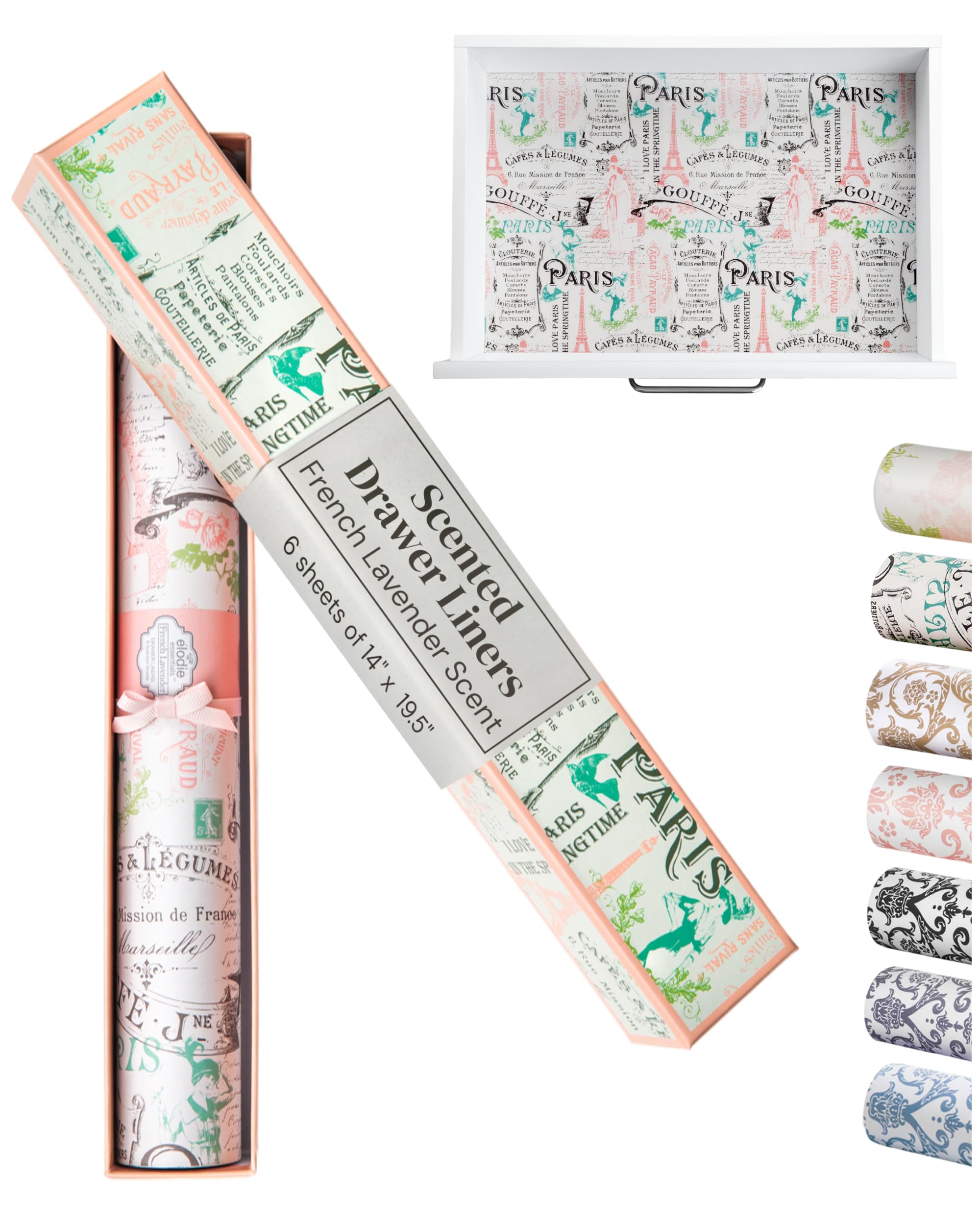 French Lavender Scented Drawer Liners - Paris Vintage Charm by Elodie Essentials by Elodie Essentials