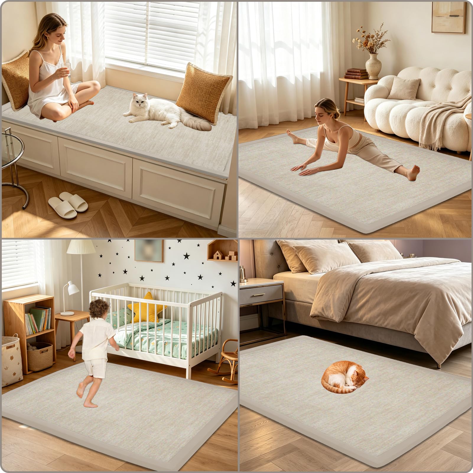 Krabbelmatte Baby 2cm Extra dick und weiche Spielmatte, Spielteppich Rutschfester, wasserabweisender Teppich für Wohn und Kinderzimmer Tatami Matte 120 x 160 cm