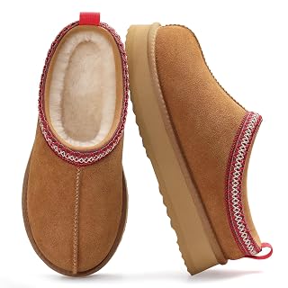 KIDMI Genuine Suede Platform Slippers for Women Fuzzy Winter Warm Shoes Indoor Outdoor - Amazon product rated Grade A