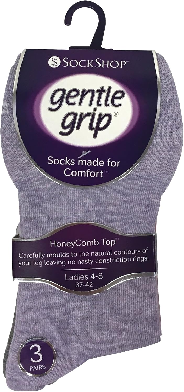Gentle Grip NEW: 6 Pack Ladies Non Elastic Socks, Size 5-9 US (GG72)