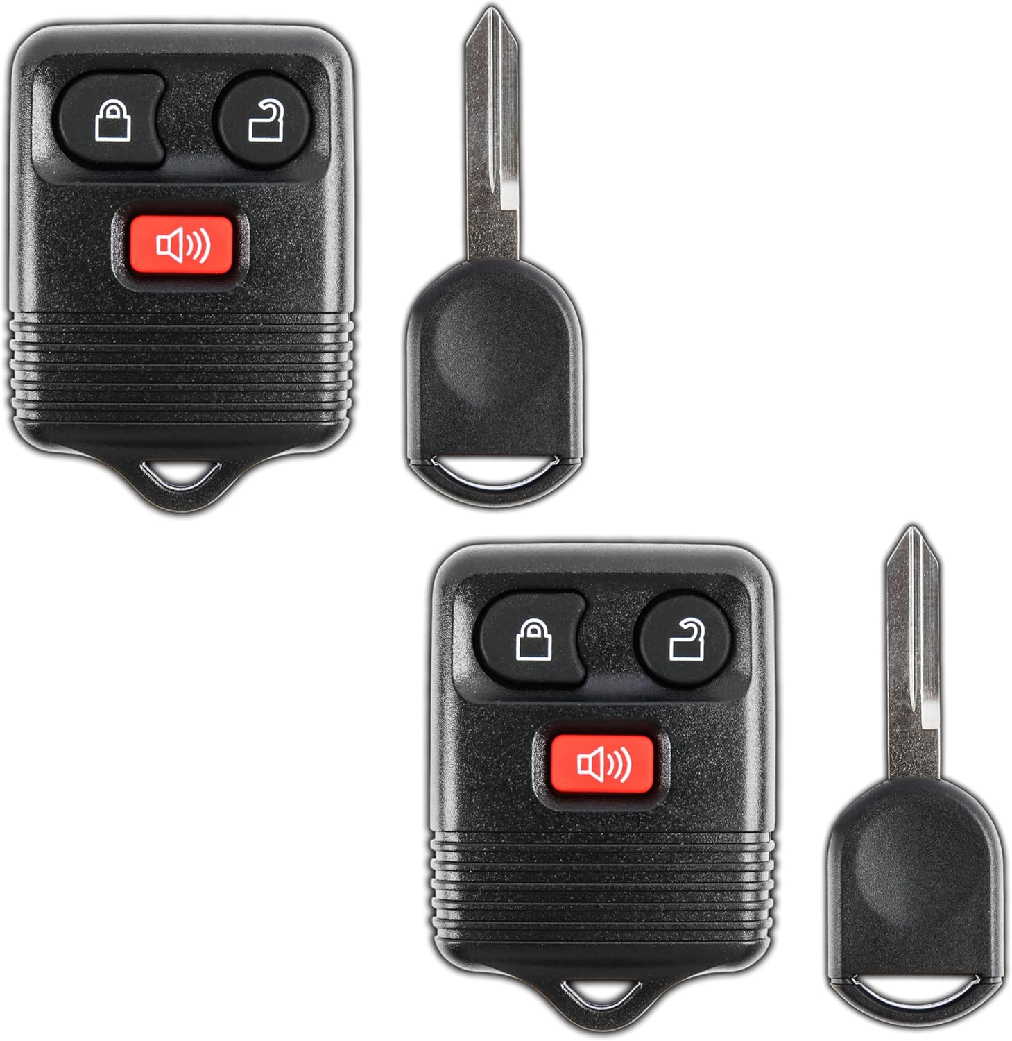 KeylessOption Keyless Entry Remote Control Fob Uncut Blank Car Ignition Key for GQ43VT11T, CWTWB1U345 (Pack of 2)