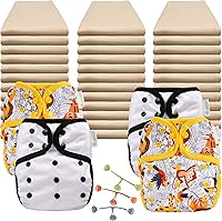 Vista 6 de OsoCozy Paquete económico de pañales de tela plana orgánica, 36 pañales planos de algodón orgánico, 3 cierres Snappi, 4 fundas de pañales