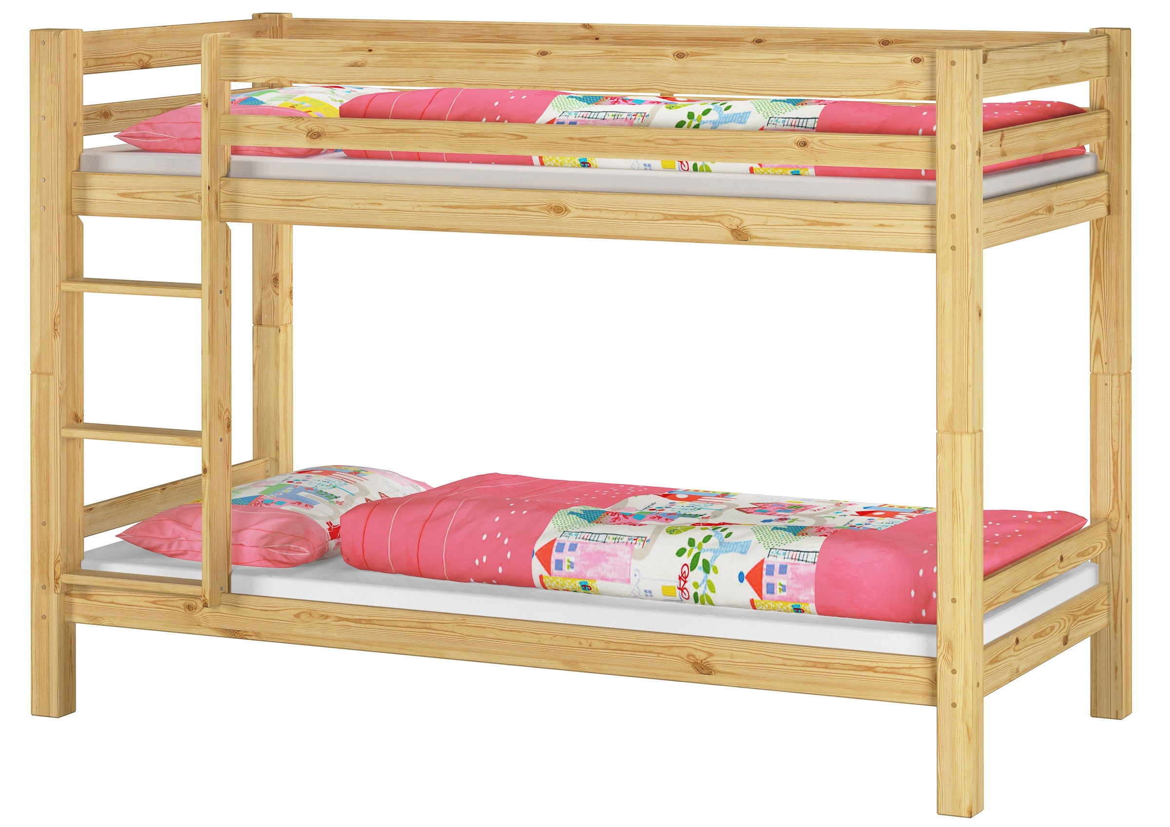 Erst-Holz®Kinderetagenbett 90 x 200 Kiefer in Natur 2 Rollroste