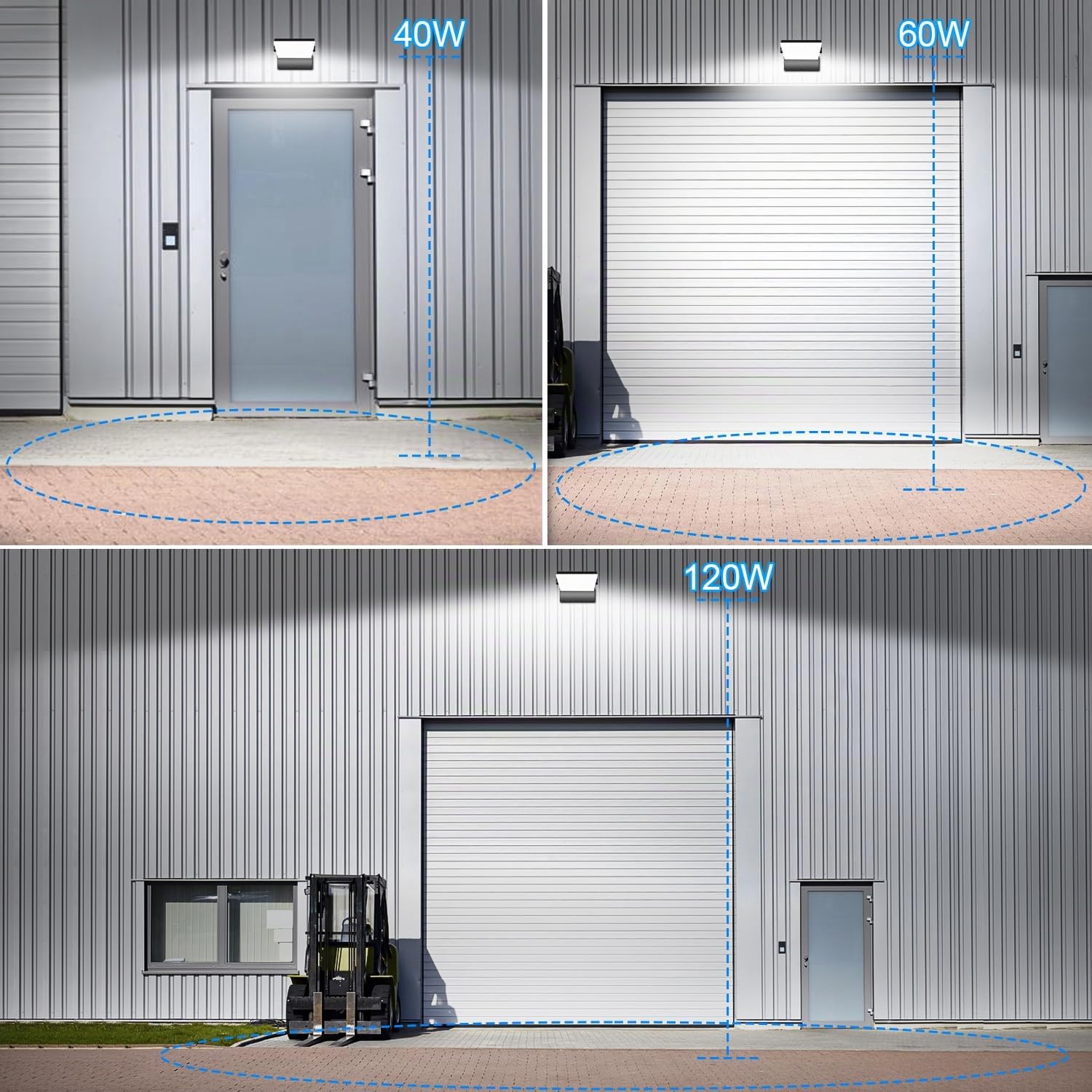 Kingwen LED Außenwandleuchte 120W,14000lm,6000K Kaltweiß,IP65,360° | Schwarze Aluminium-Wandlampe,14000lm,6000K Kaltweiß,360° schwenkbar für Fassade,Garage,Einfahrt und Lagerhalle