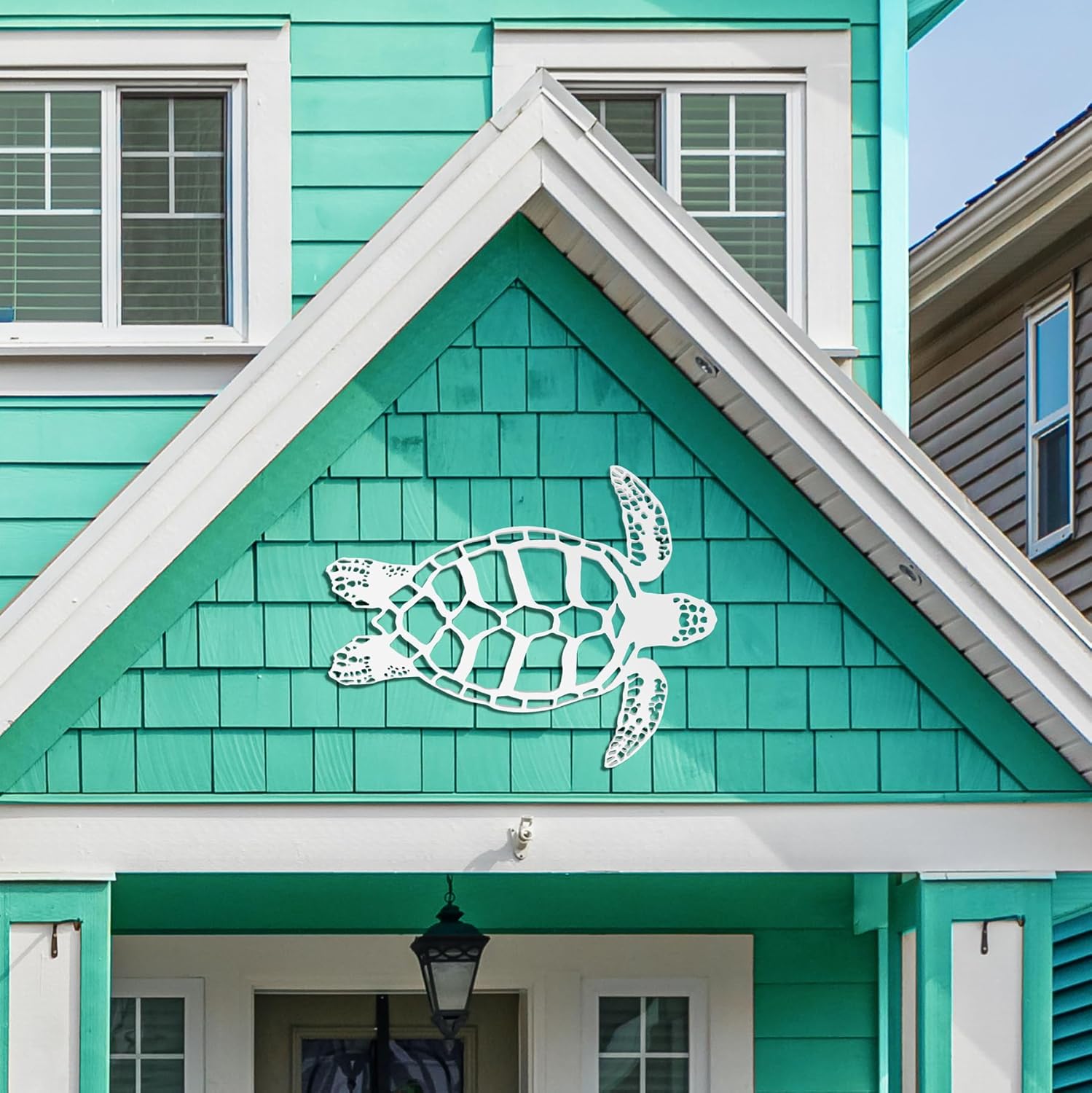 JennyGems Outdoor Sea Turtle Wall Decor - PVC Turtle Sign for Beach House, Coastal Home, Patio, or Fence - Nautical Ocean-Themed Wall Art, 3 Foot