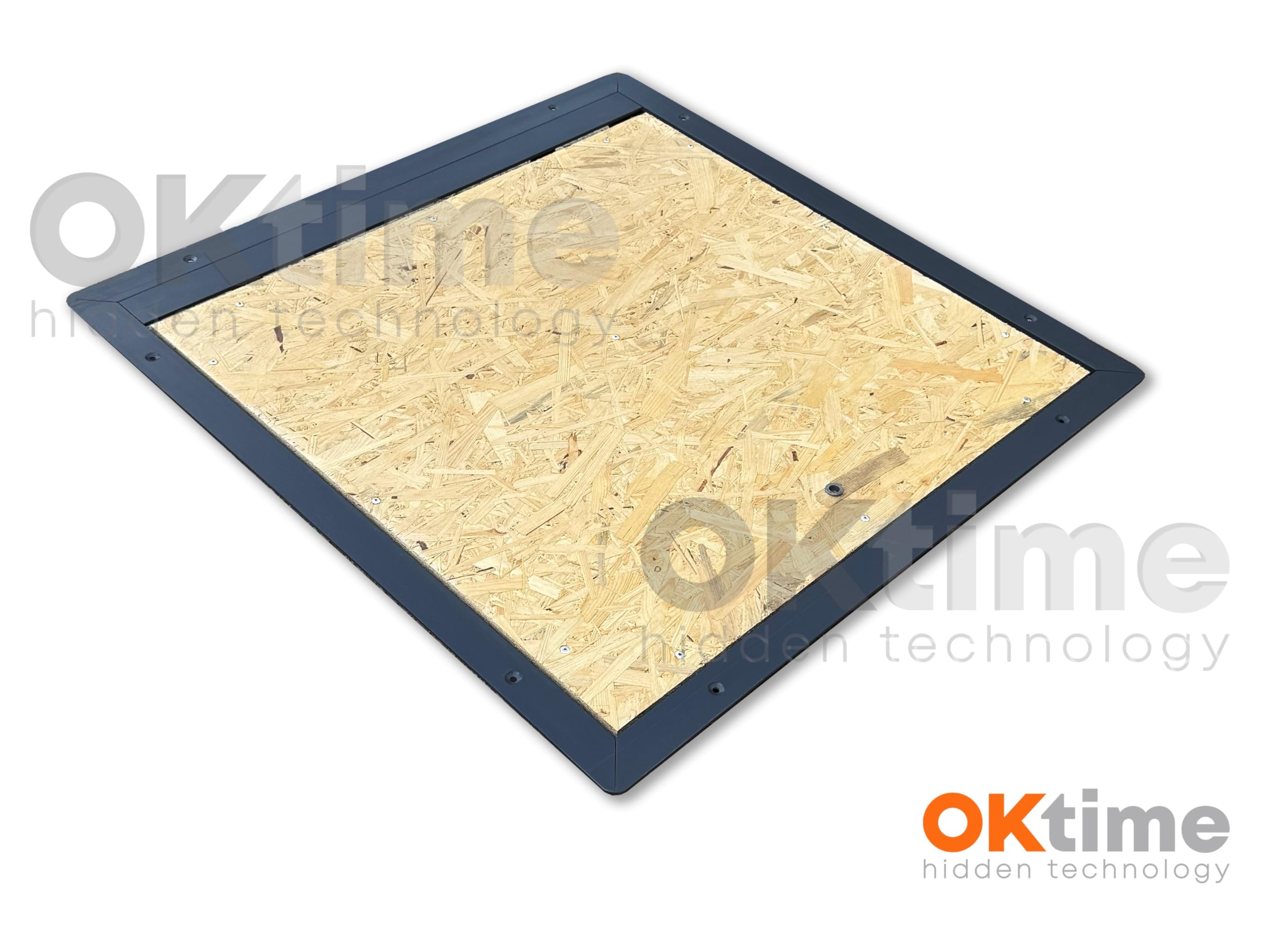 Botola d’ispezione con Pannello OSB Impermeabile - 800 x 800 mm - Coperchio Botola - Portello da Terra - Chiusino Sigillo - Porta Pavimento - Subito Calpestabile - Adatta per la Posa di Laminato
