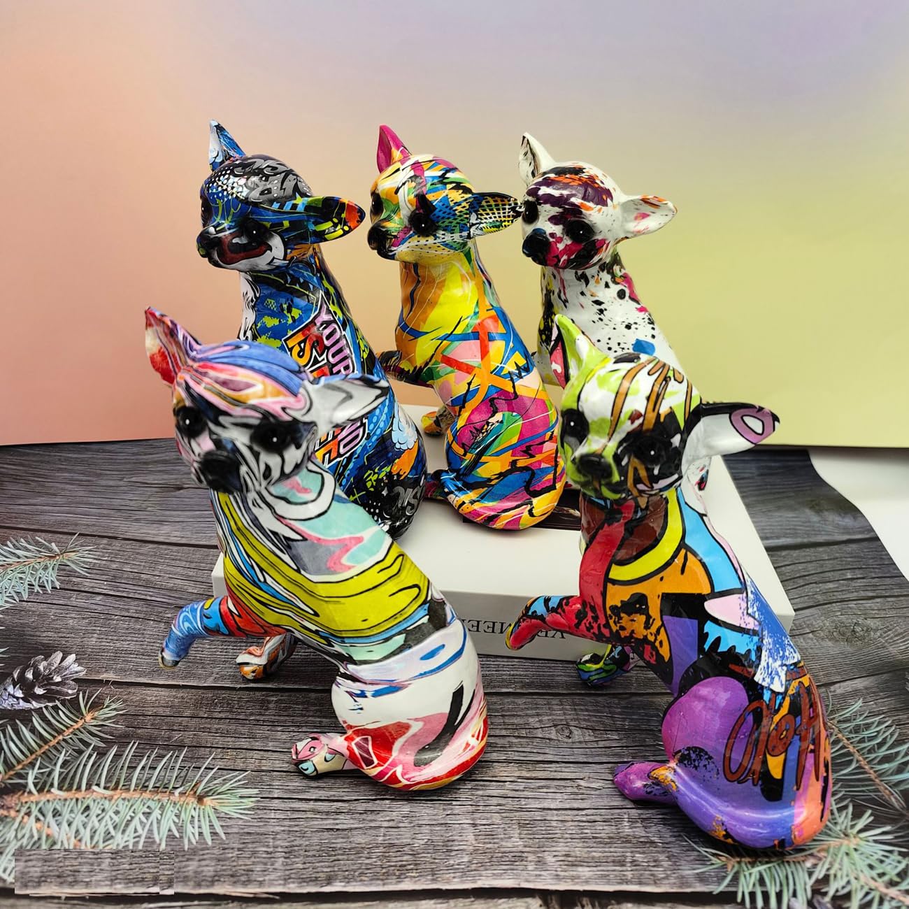 Amazon.co.jp: eLymwoo かわいい チワワ 犬 彫刻 グラフィティ 