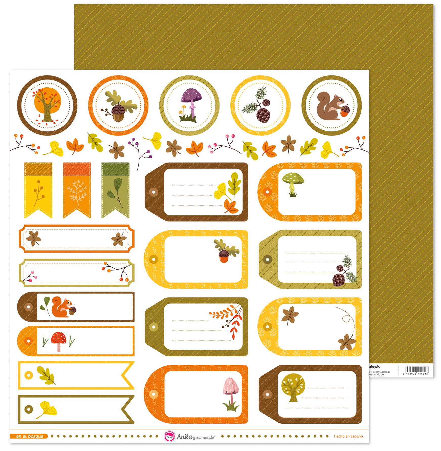 Anita and Su Mundo Collection in The Forest Scrapbooking Papers, Paper, Labels, 12" x 12"