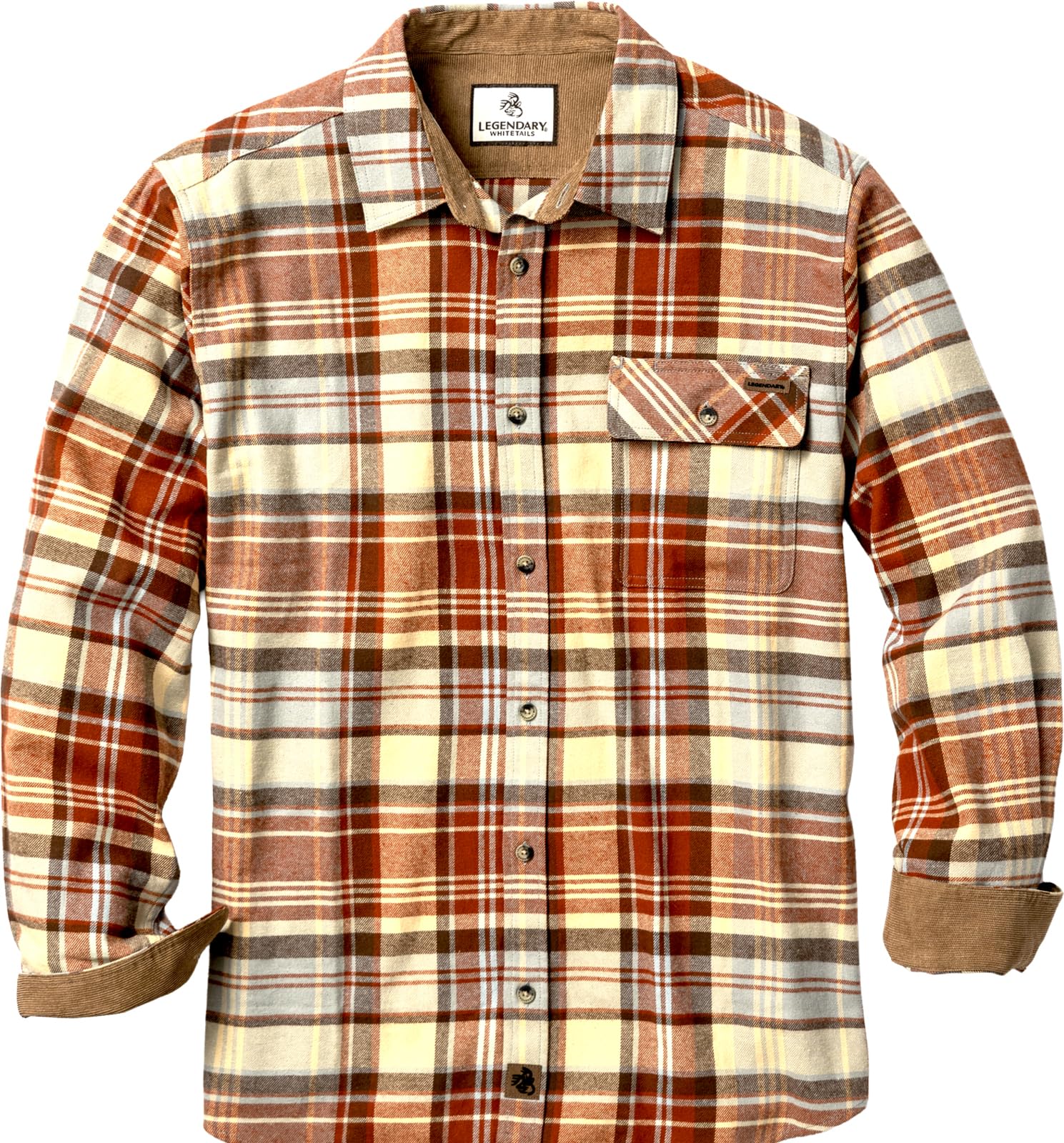 Legendary Whitetails Men's Flannel Shirt Long Sleeve Button Down 100% Cotton