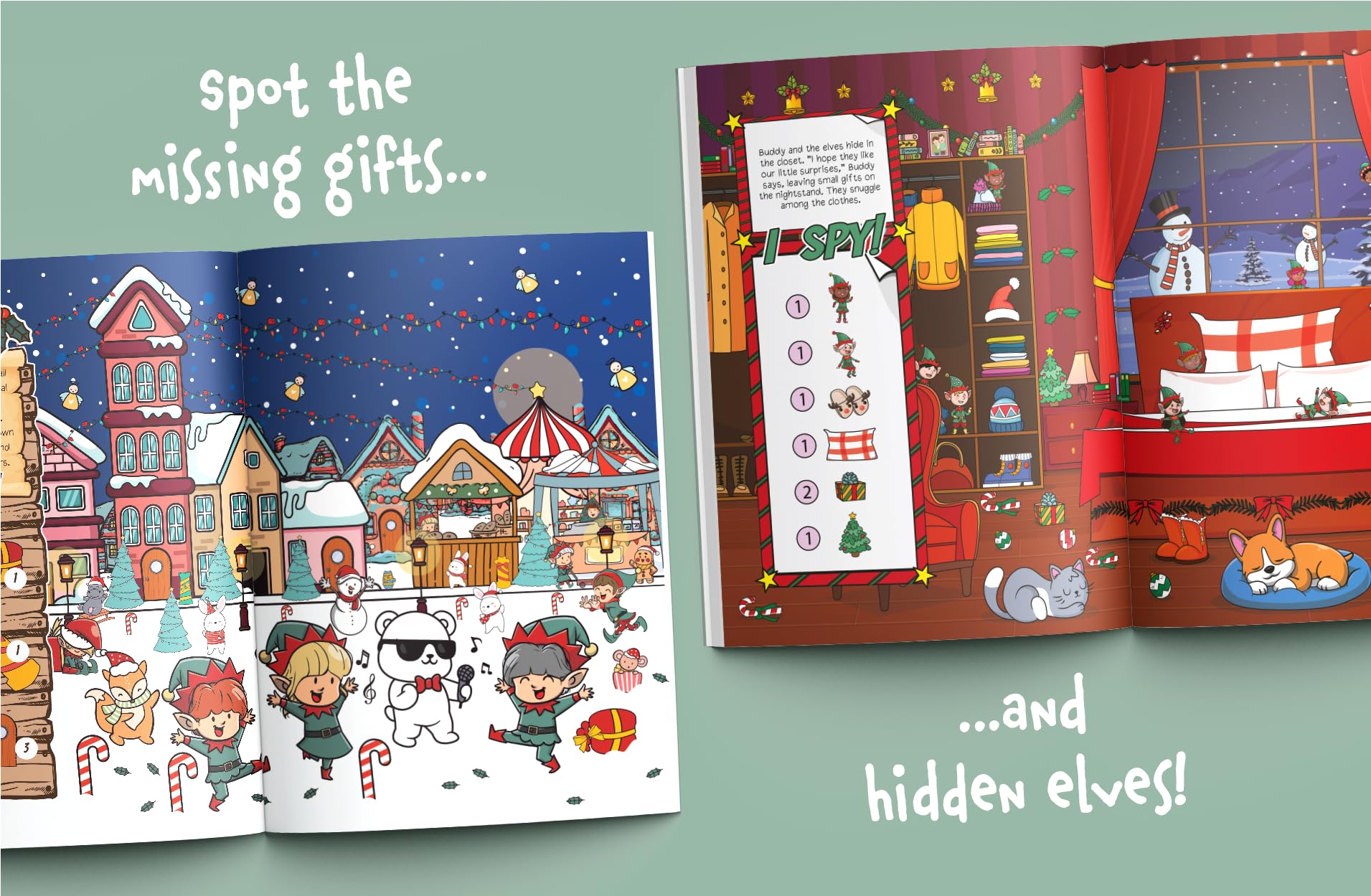 I Spy 2-in-1 Christmas Bundle: Find Santa's Missing Gifts and Spot the Hidden Elves! A Big I Spy Christmas Book for Kids Ages 2-5 (I Spy Books for Toddlers) - Image 5