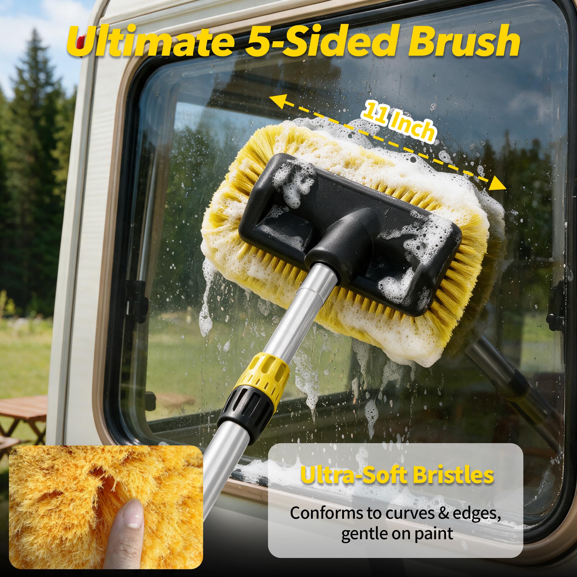 16FT Car Wash Brush - RV Washing Brush with Telescopic Pole -4