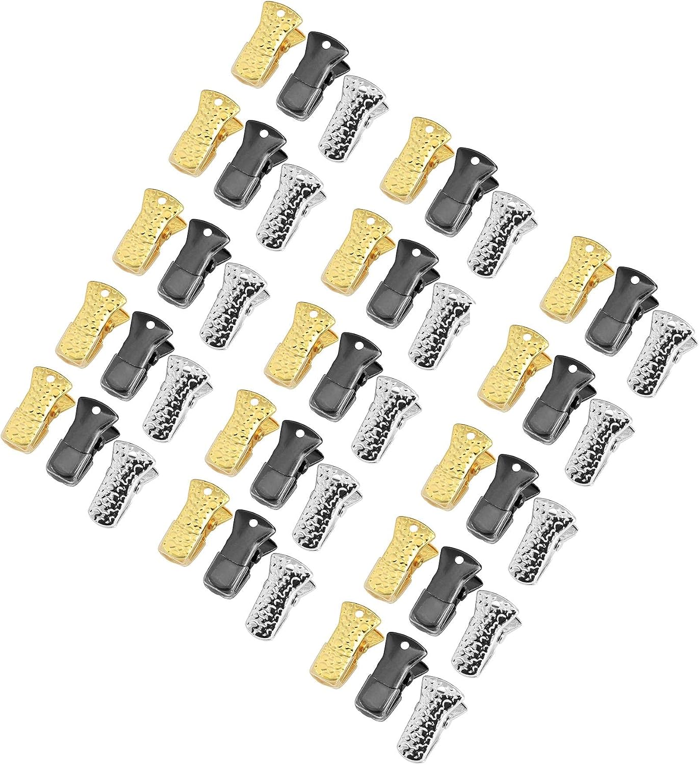 Metal Bulldog Clip 45PCS Gold/Black Nickel/Silver Face Cover Lanyard DIY Metal Clips for ID Badge Holders Lanyards Jewelry Alligator Clamp
