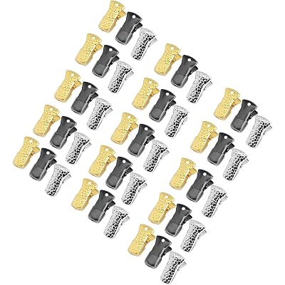 Metal Bulldog Clip 45PCS Gold/Black Nickel/Silver Face Cover Lanyard DIY Metal Clips for ID Badge Holders Lanyards Jewelry Alligator Clamp