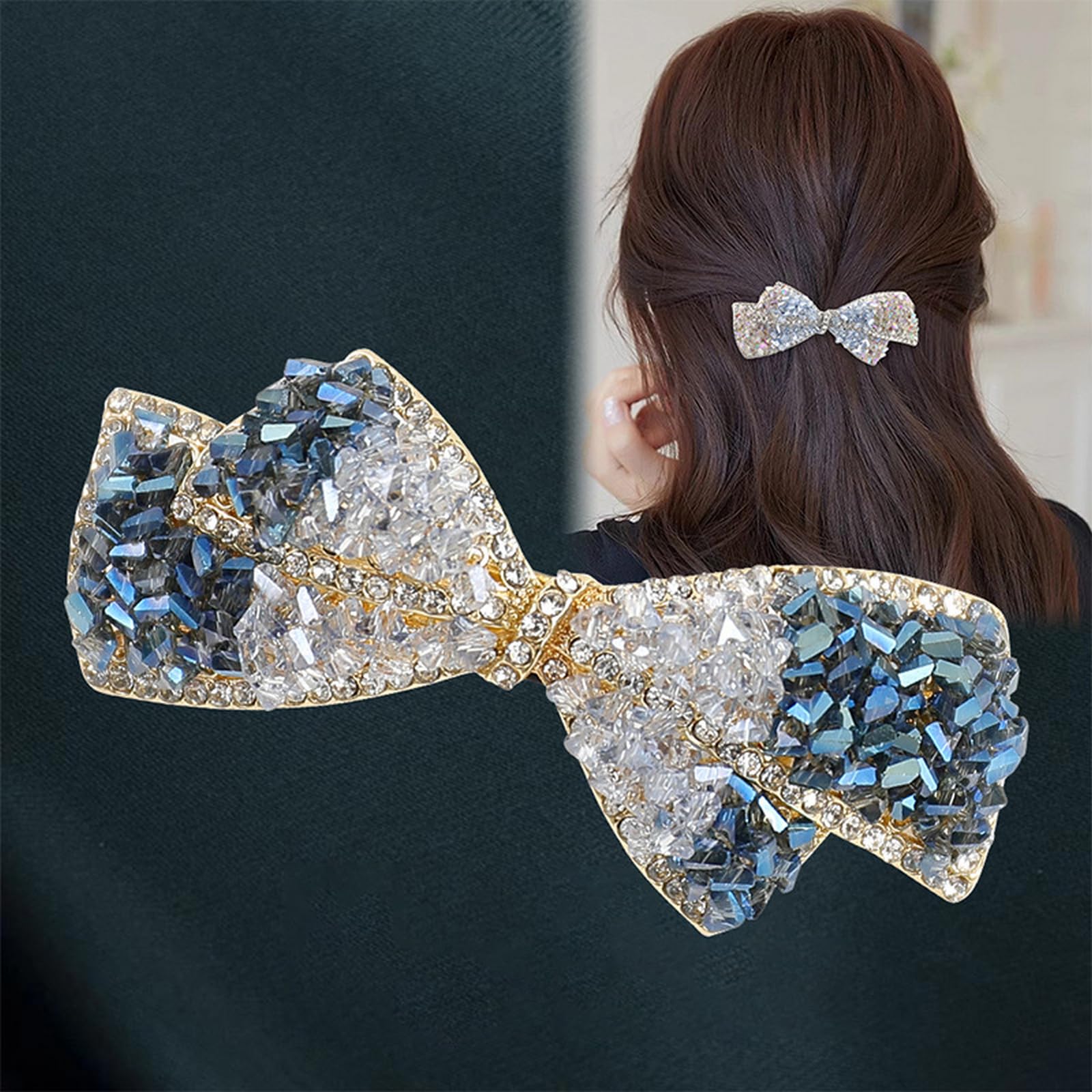 Haarspangen Damen Haarklammer Große Handgemachte Gewebte Frühlingshaarspange, Haaraccessoire Für Half-up-frisuren-02-2 Stk