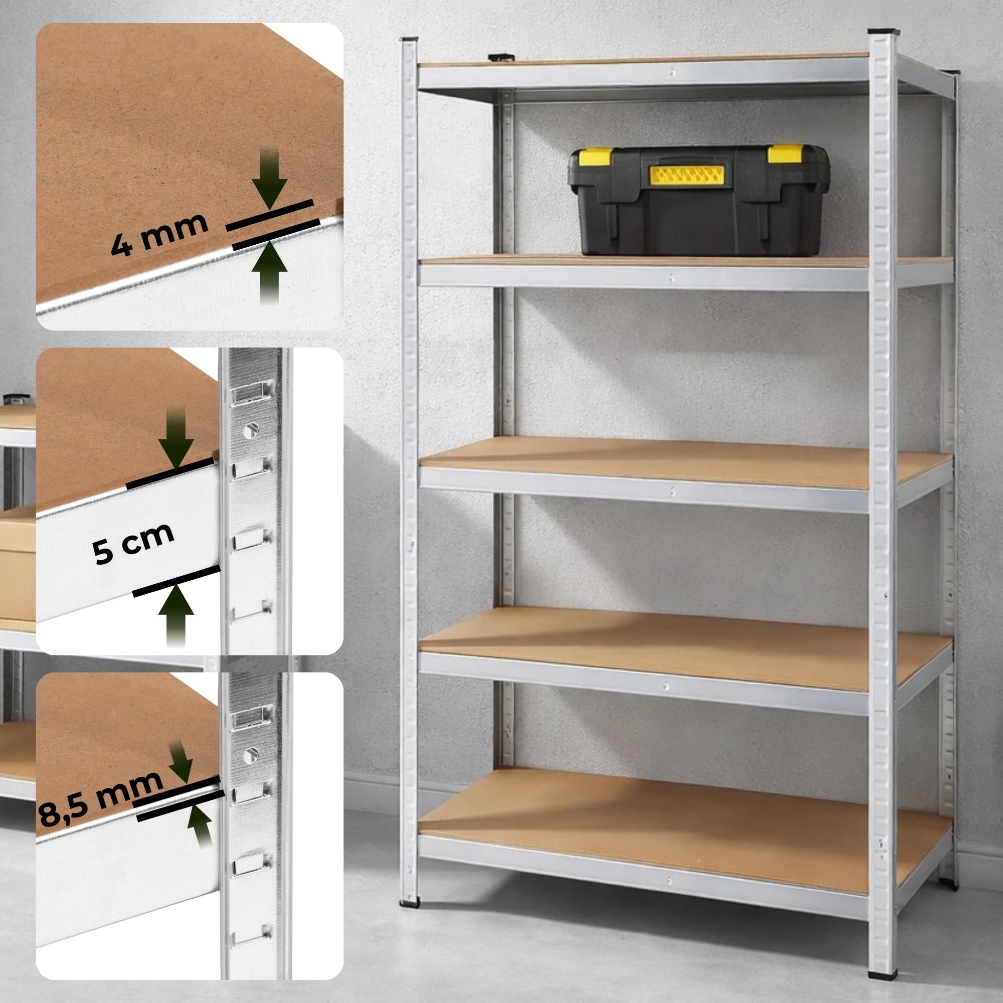 SPRINGOS Scaffale in metallo per cantina, 30 x 75 x 150 cm