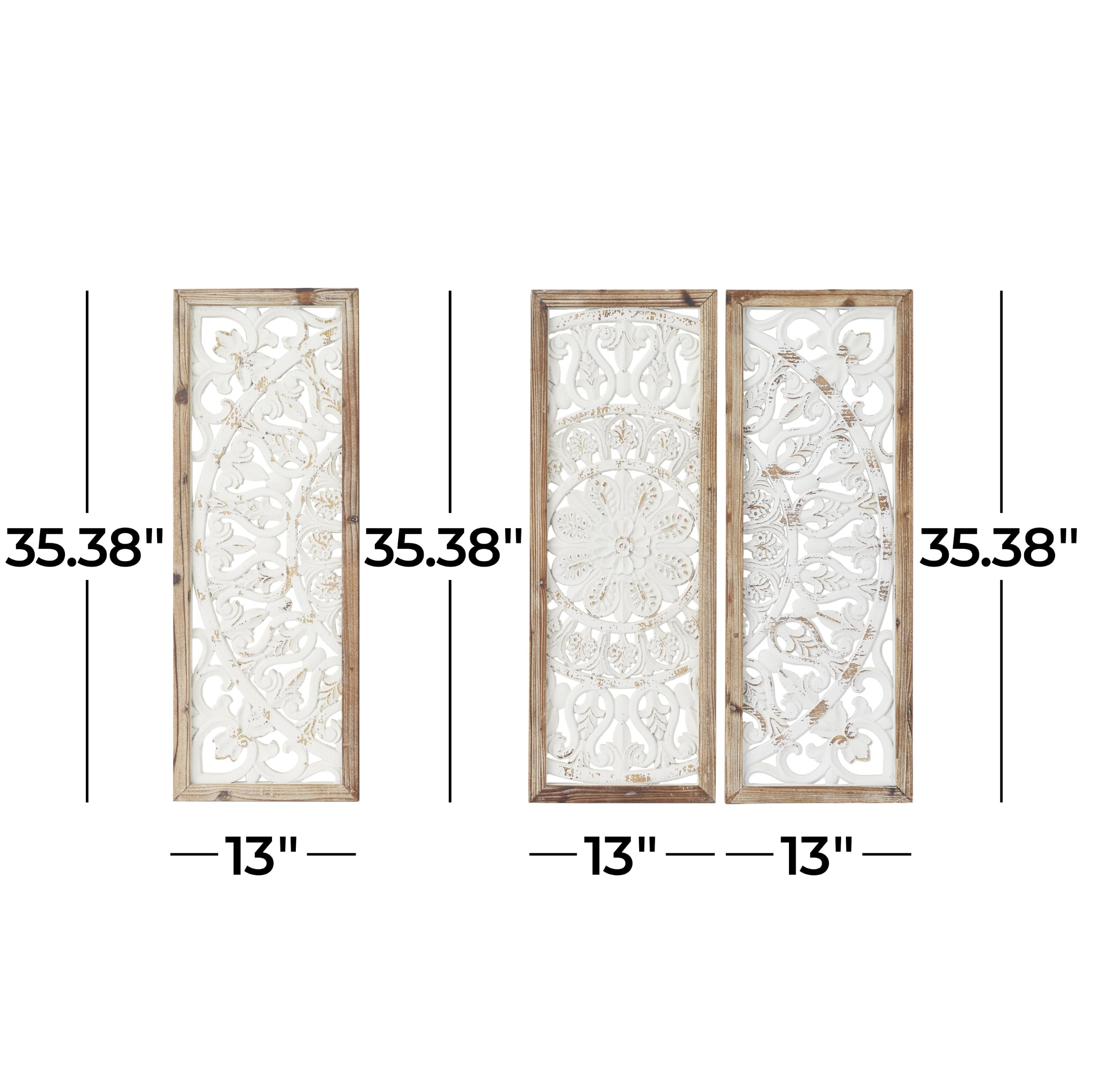 Amazon.com: Deco 79 Wood Floral Home Wall Decor Intricately Carved