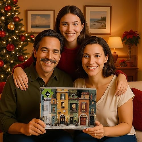 Miniatura 6 de Rompecabezas para adultos de 1000 piezas, otoño Italia Town Street paisaje vintage, rompecabezas de 1000 piezas para adultos mayores, rompecabezas