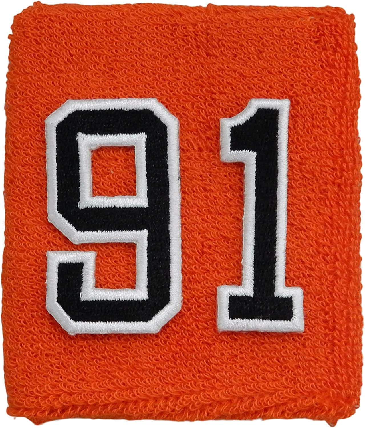 Sports Farm - Customized Sport Wristband and Necklace Combo Set with Jersey Number - Orange (Orange Black)