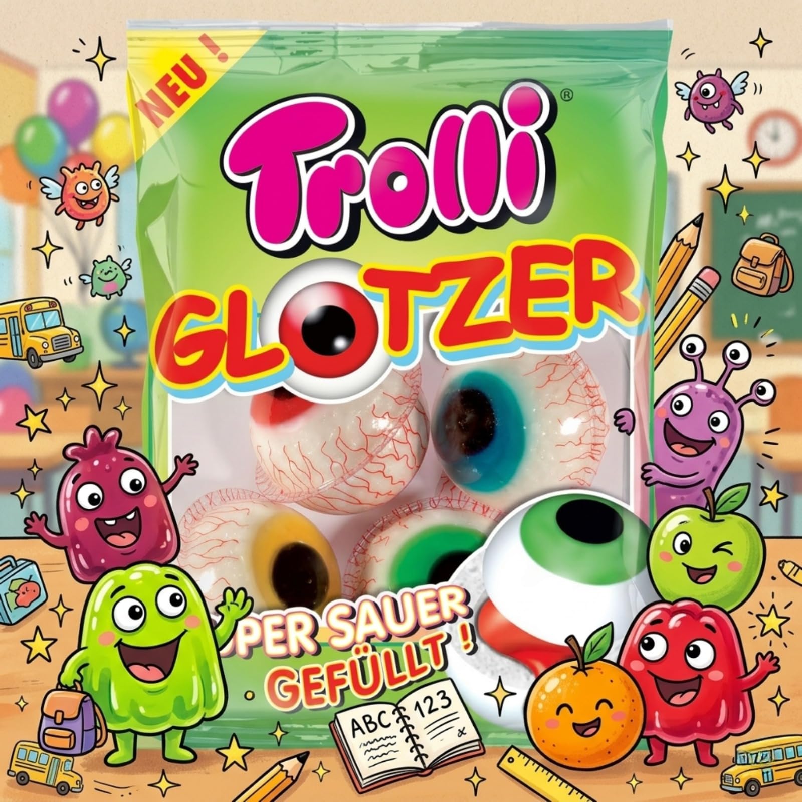 Amazon | Trolli Glotzer 目玉グミ 4個入り 75g | トローリ | グミ 通販