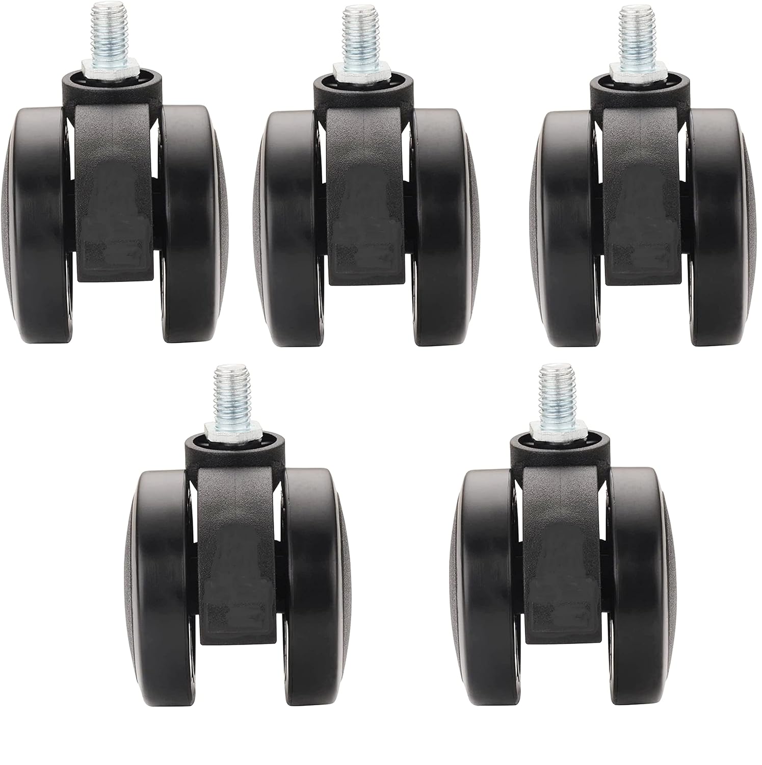 Office Chair 60mm (2.36") Aeron Chair Caster Wheels Replacement (Set of 5, Black), Heavy Duty, Universal Size, Fit Most Brand Office Chair