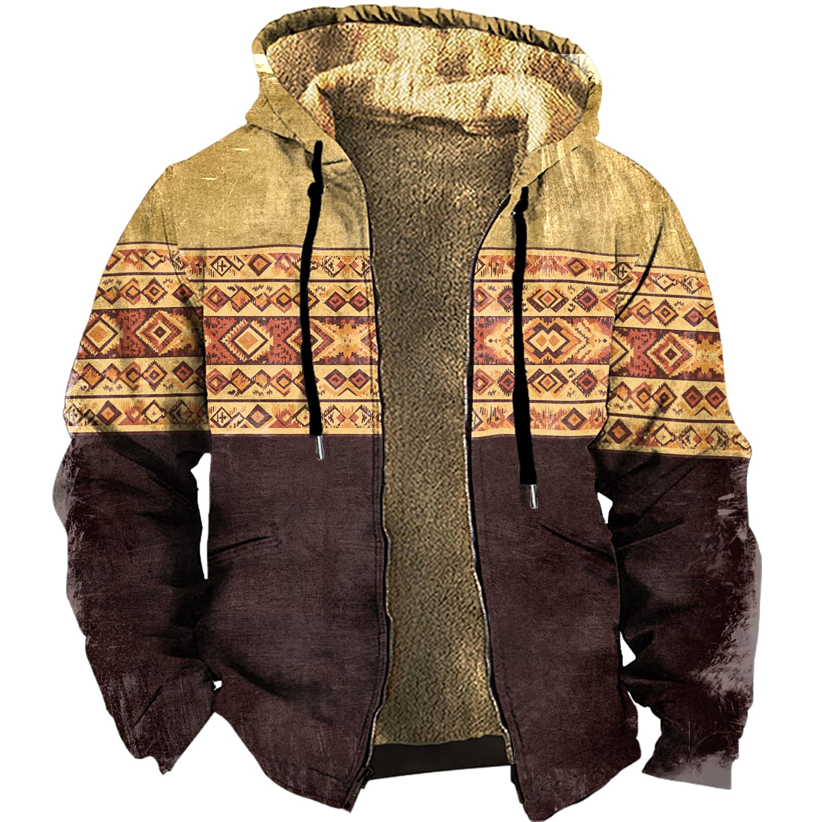 domirica Corduroy Jacket Men Zip Up Big And Tall Fleece Western Cowboy Vintage Hooded Lightweight Jackets With Pocket