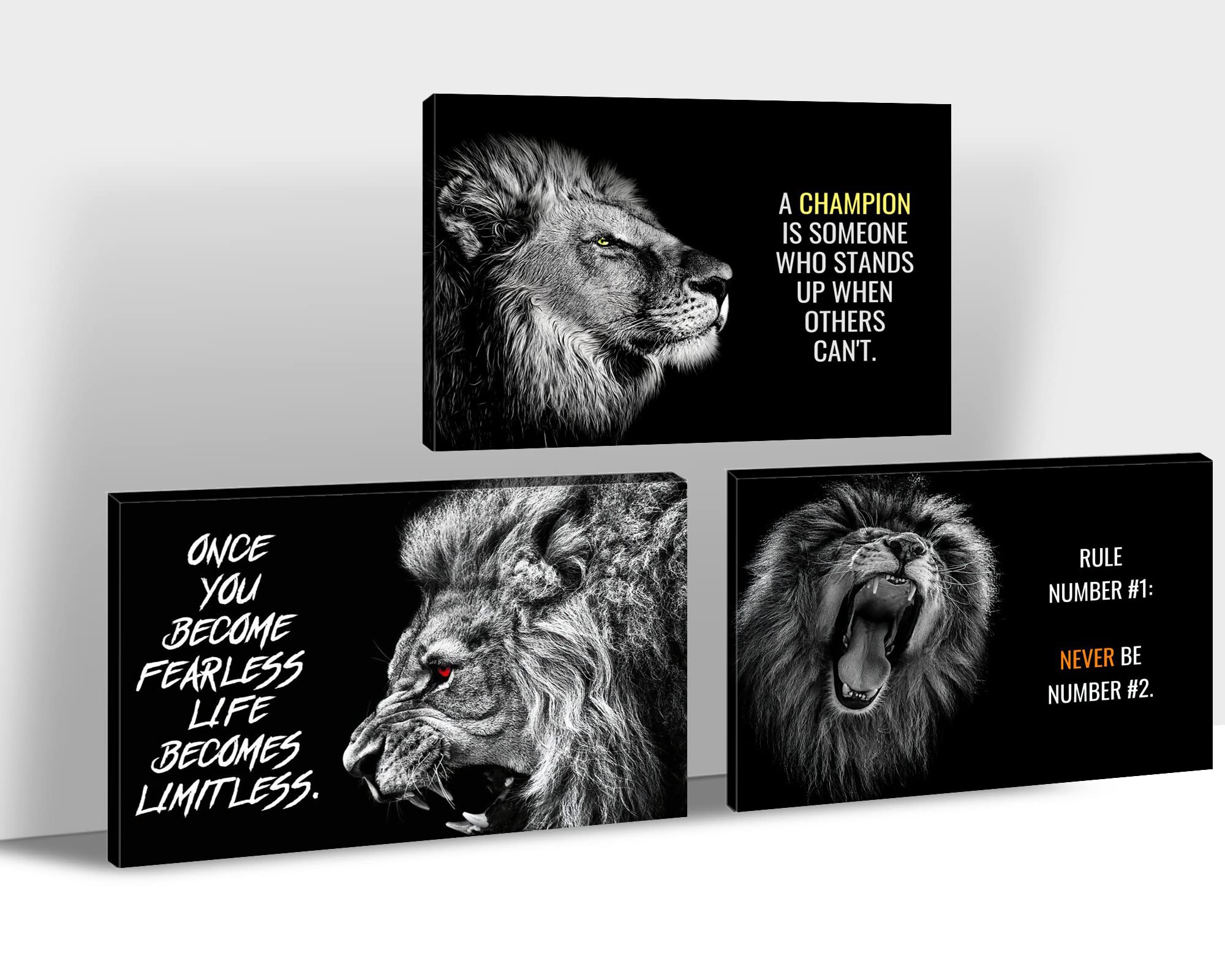 Déco Murale Lion Avec Citation Motiv’ – Parfait Pour Ta Salle De Sport à La Maison !