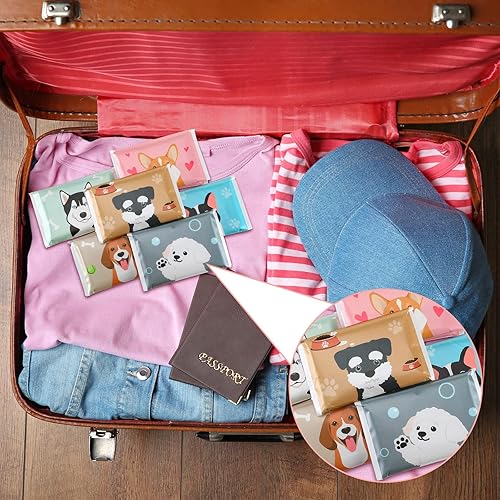 Miniatura 72 de Paquete de 24 pañuelos de tamaño de viaje, paquete delgado de 3 capas, tamaño cartera, pañuelos de bolsillo para viajes, bodas, fiestas, 6 estilos