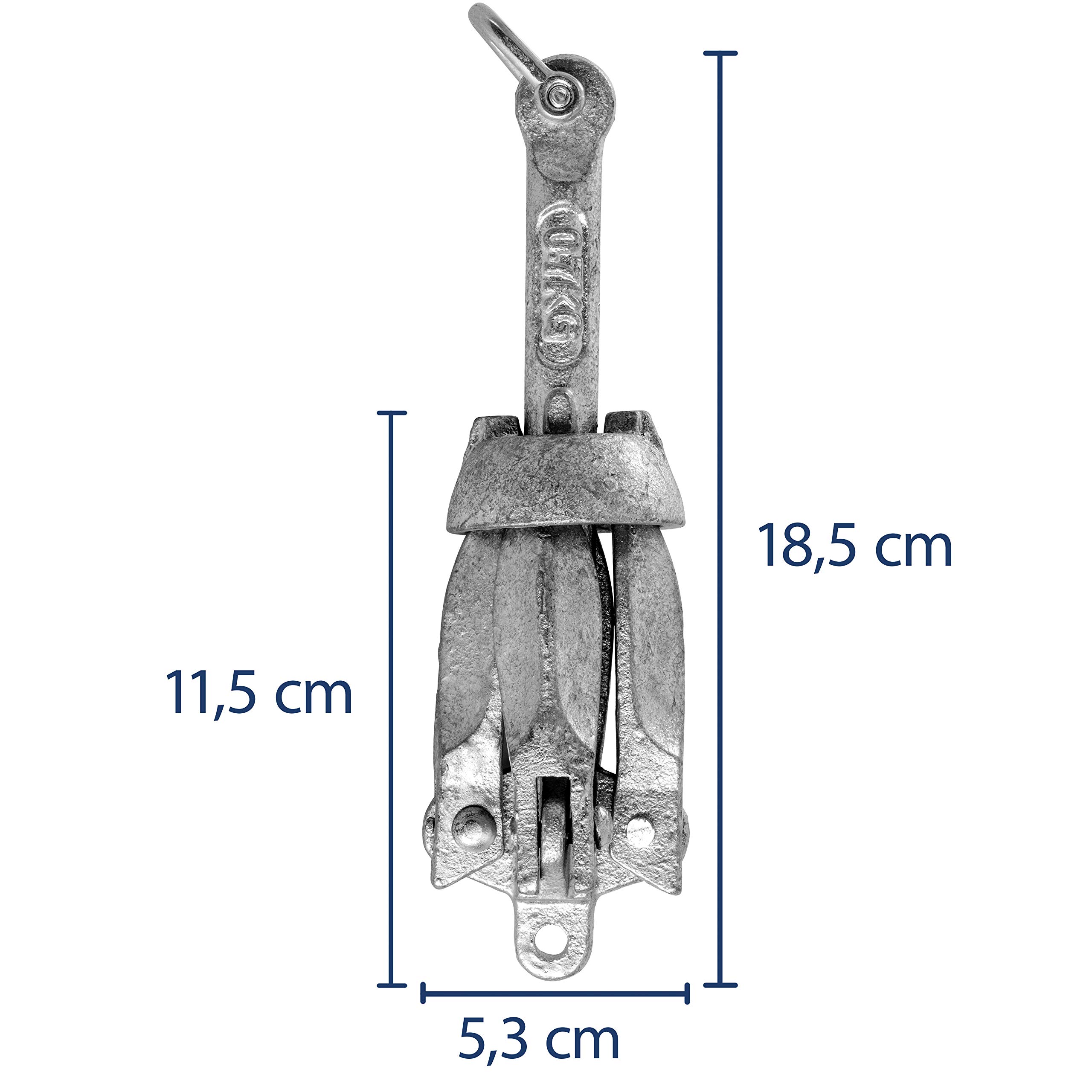 AWN Ancora Pieghevole Ghisa Zincata Caldo Barca Canoa Kayak 0,7 1,5 2,5 3,2 4 6 8 10 12 kg Ancoraggio