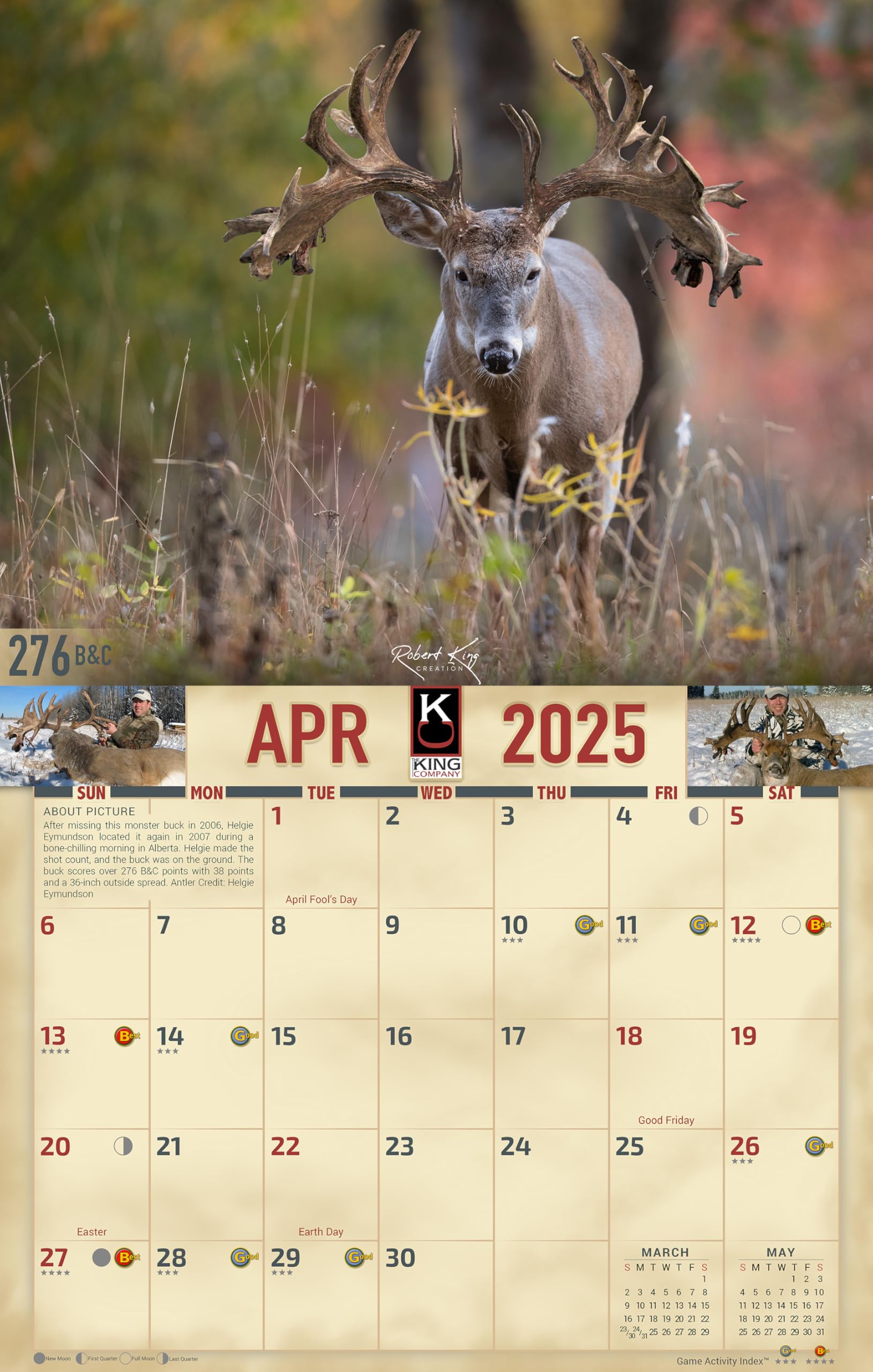 2025 Monster Whitetail Deer Wall Calendar 16-Month X-Large Size 14x22 - Image 4