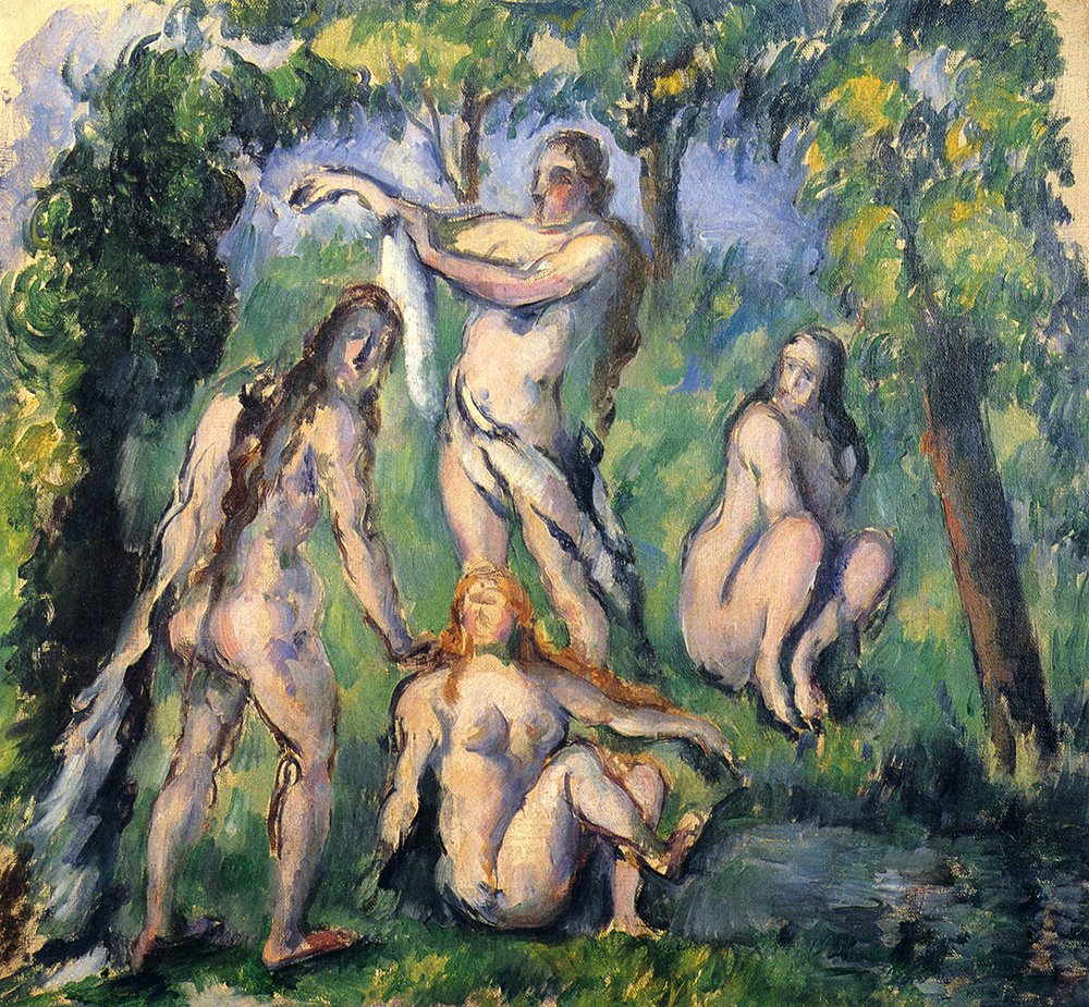 Cuadro decorativo Nudes Beneath The Trees de Cézanne, tamaño pequeño para tu salón