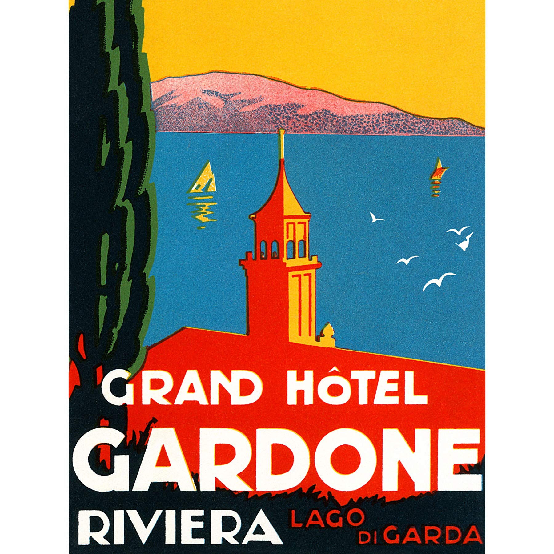 Wee Blue Coo Advertisement Travel Tourism Grand Hotel Gardone Riviera Lago Di Garda 30X40 Cms Fine Art Print Art Poster Bb7331