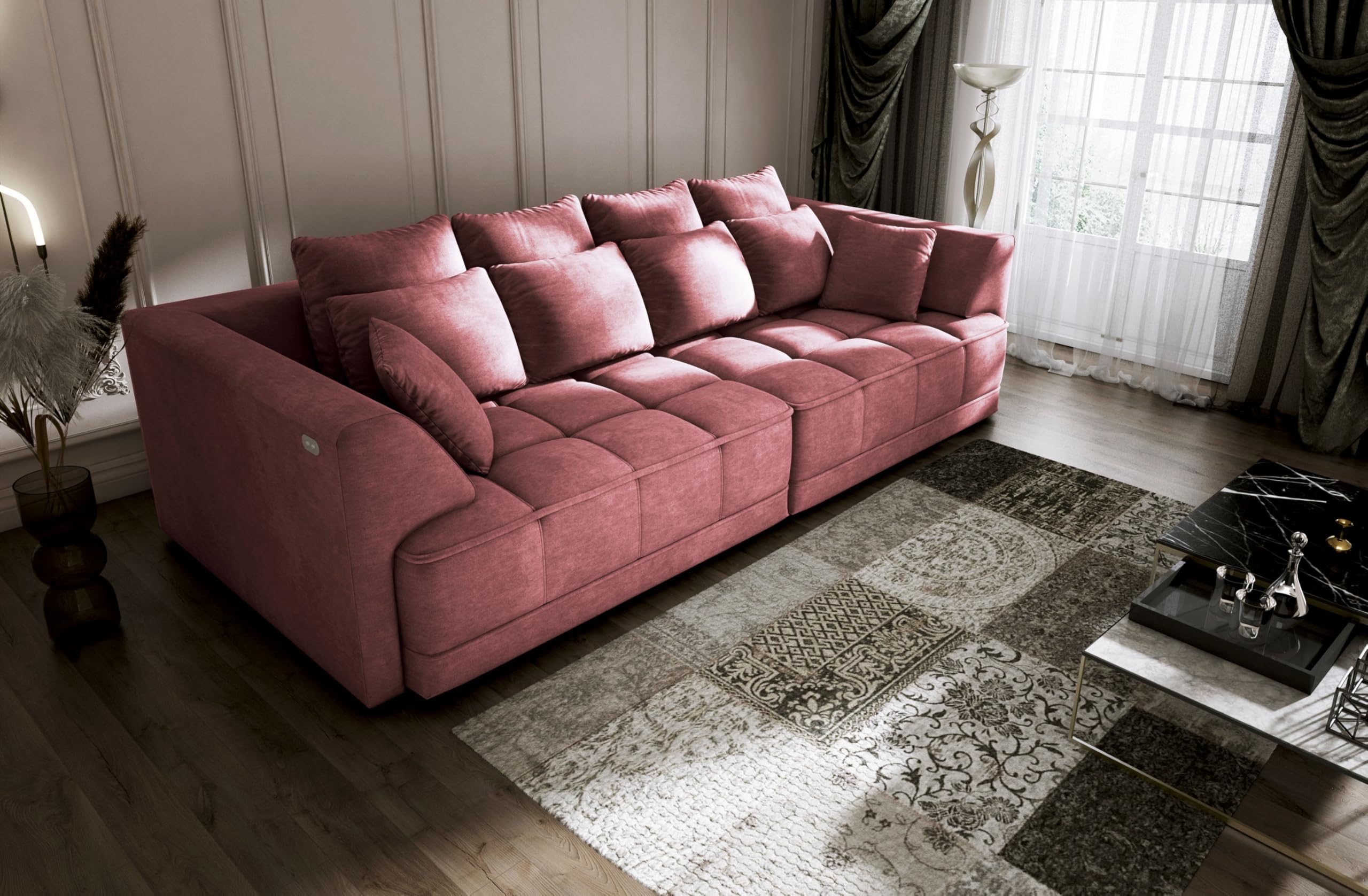 Big Sofa Tiga XXL, Schlafsofa, Couch, Schlafcouch mit Schlaffunktion 302 cm Breit (Cloud 63)