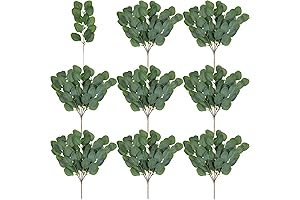 Artificial Silver Dollar Eucalyptus Leaves Stems for Home Decor