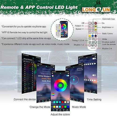 Miniatura 4 de LONGRUN Cascadas de estanque de acero inoxidable con luz LED que cambia de color, fuente de piscina al aire libre, kit de cascada para jardín,