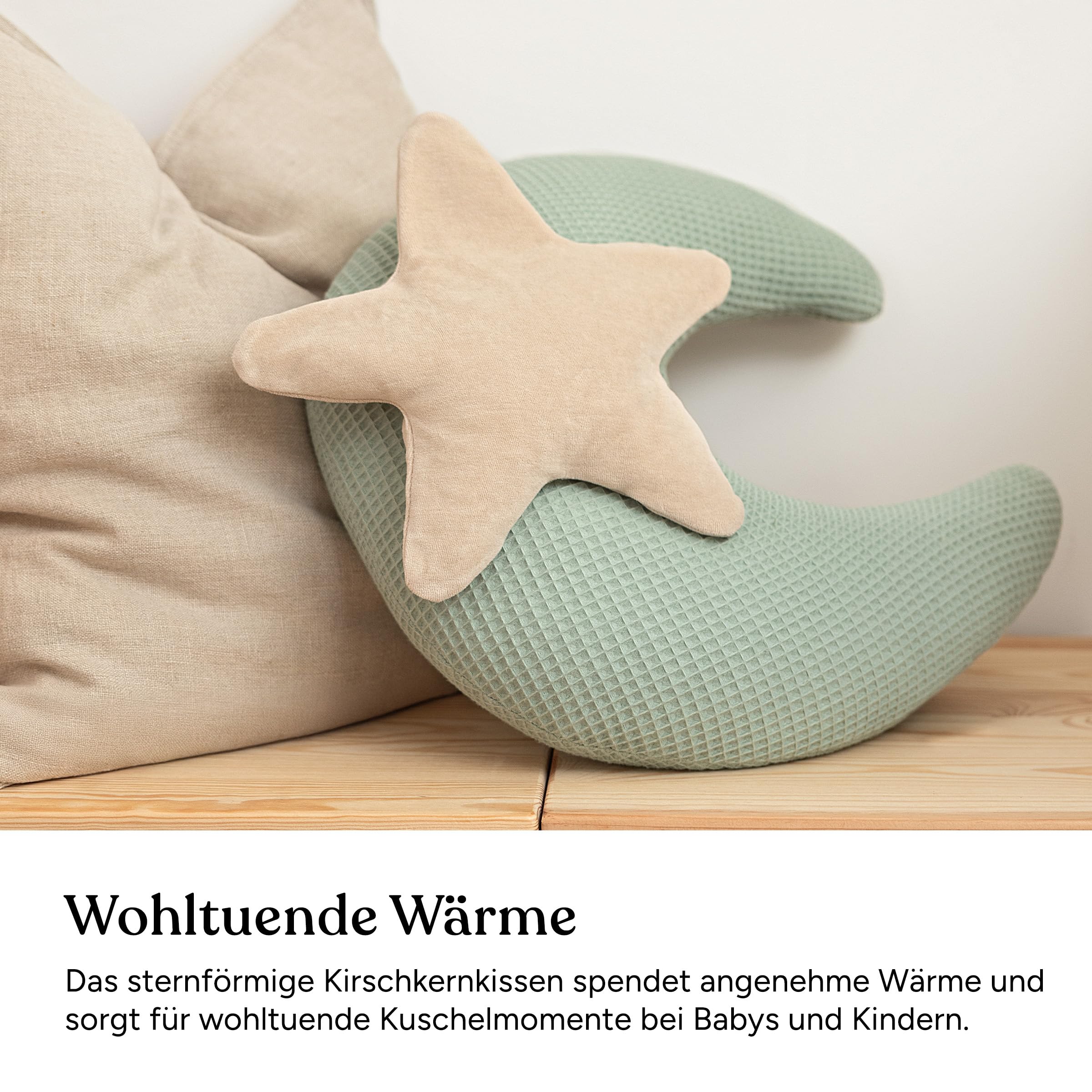 Ehrenkind® Wärmekissen Stern aus 100% Bio-Baumwolle Nickistoff | Kirschkernkissen für Babys & Kinder | Natürliches Wärme- & Kühlkissen mit herausnehmbarem Inlett | Sternform Rosé | Made in Europe