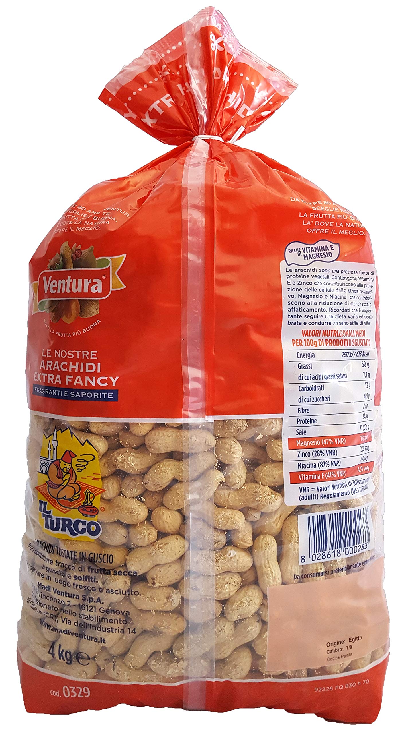 ARACHIDI EXTRA FANCY | Il Turco | 4 Kg | Tostate in Guscio
