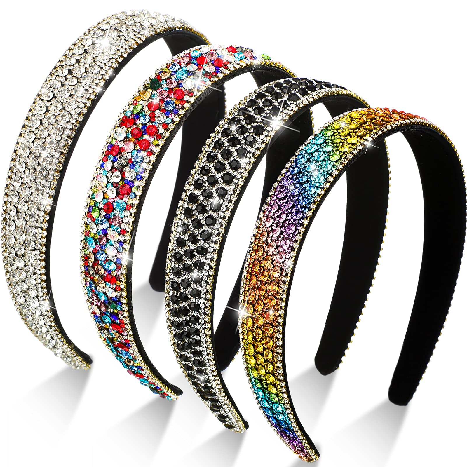 Amazon.com : Waydress 4 Pieces Rhinestone Headband for women  display picture 3