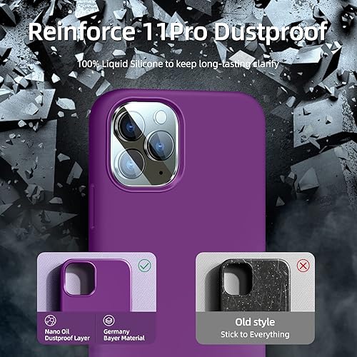 Miniatura 4 de JTWIE Funda 5 en 1 para iPhone 11 Pro de 5.8 pulgadas, con 2 protectores de pantalla + 2 protectores de lente de cámara, funda protectora delgada de