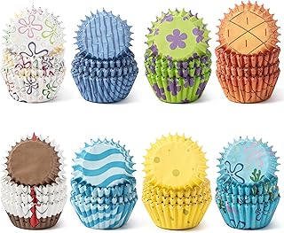 600Pcs Ocean Cupcake Liner - Pineapple Seaweed Bubbles Pattern Baking Cu...