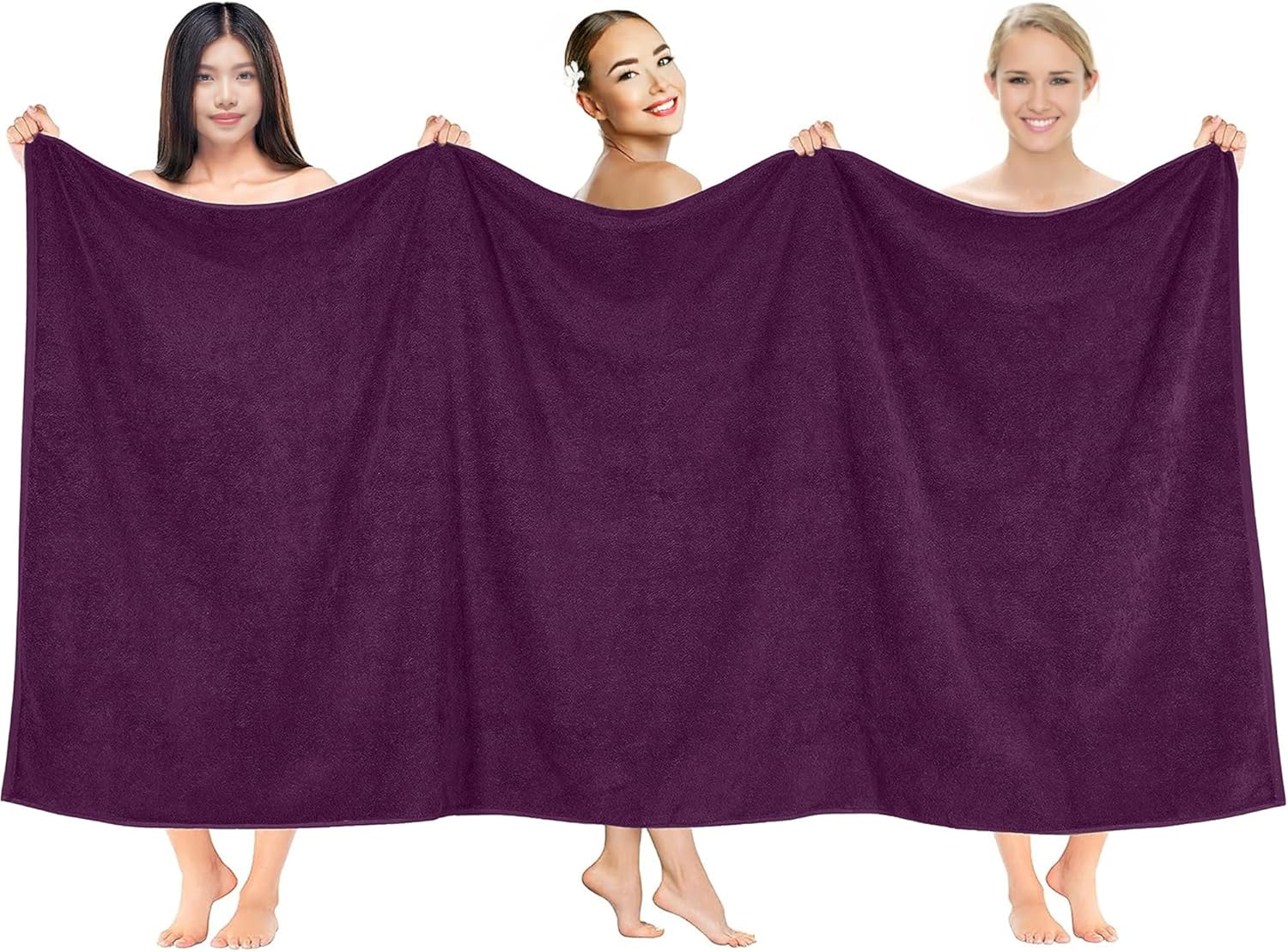 RIVERSIDE Pack of 1 Jumbo Bath Sheet 40 x 80 Inches - Extra Large Bath Towel, Super Soft & Highly Absorbent, 100% Cotton Quick Dry, Perfect to Wrap Yourself in - Purple Passion
