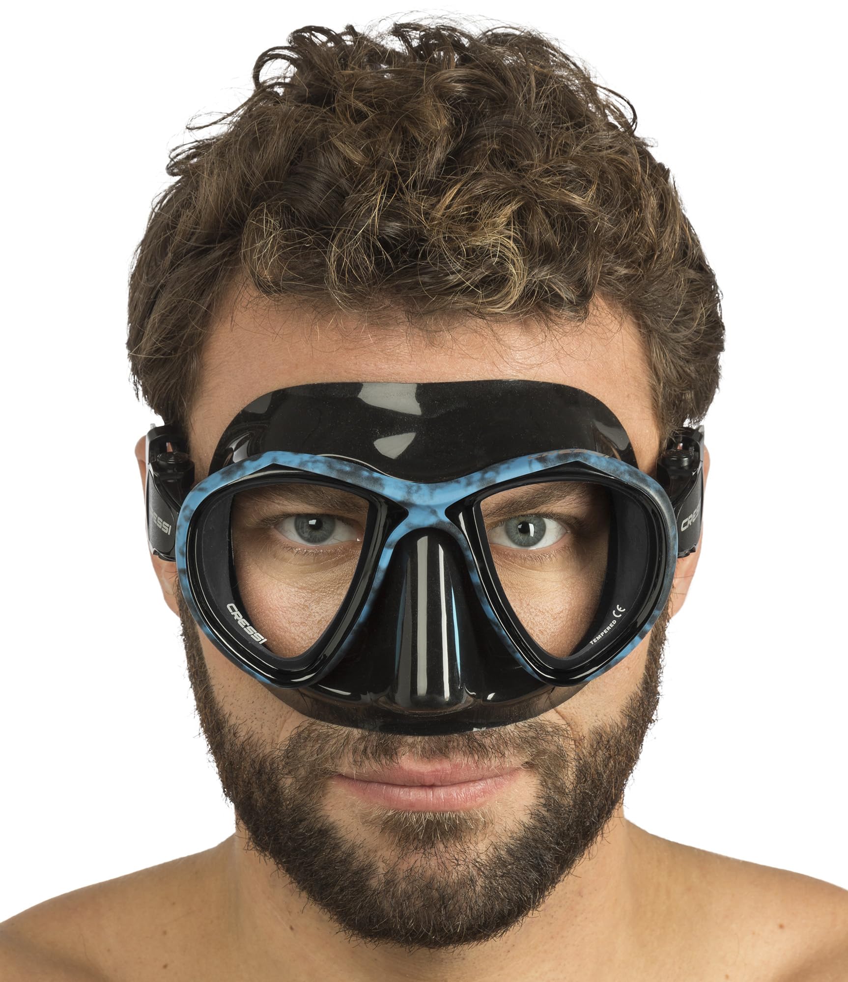 Cressi Máscara de bajo Volumen para fotógrafo de Buceo Libre para Adultos con Falda de Silicona - Calidad Metis Desde 1946